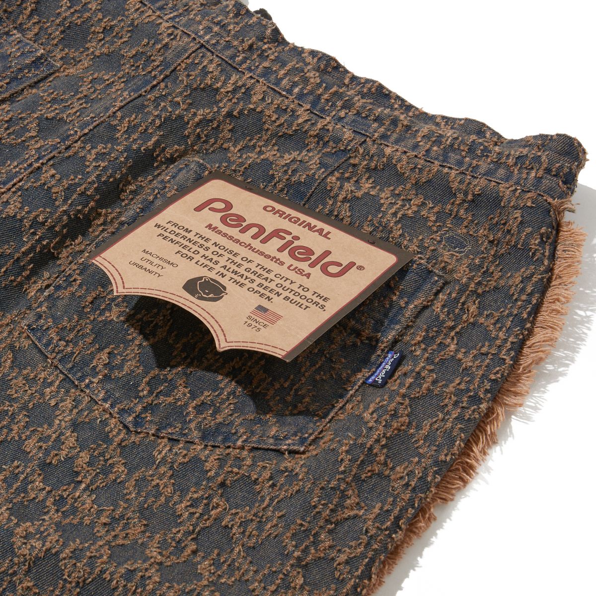 펜필드(PENFIELD) 패턴 데님 버뮤다 팬츠 다크인디고_FR1WP10U