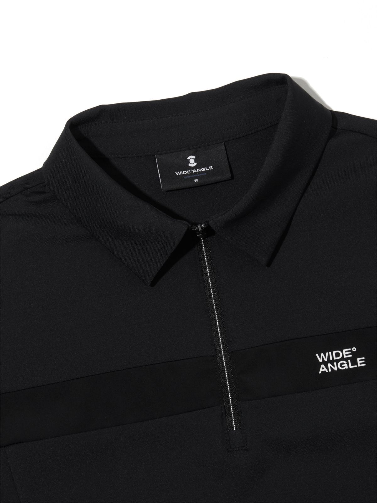 와이드앵글(WIDEANGLE) TO 절개 포인트 폴로 티셔츠 L_Black