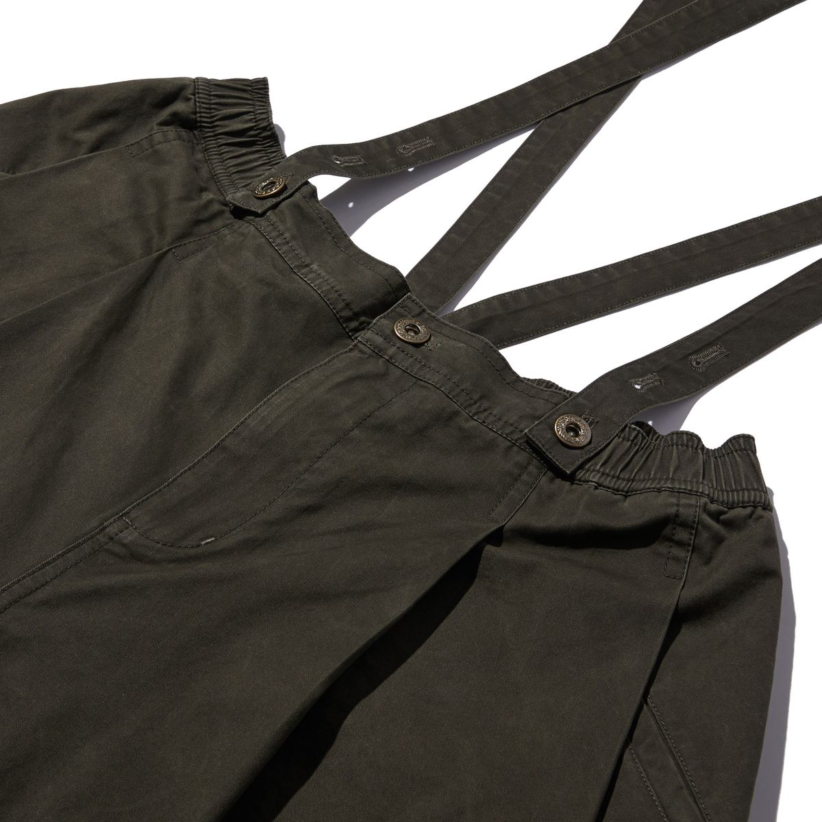 펜필드(PENFIELD) 페이디드 서스펜더 큐롯 팬츠 올리브_FR1WP31U