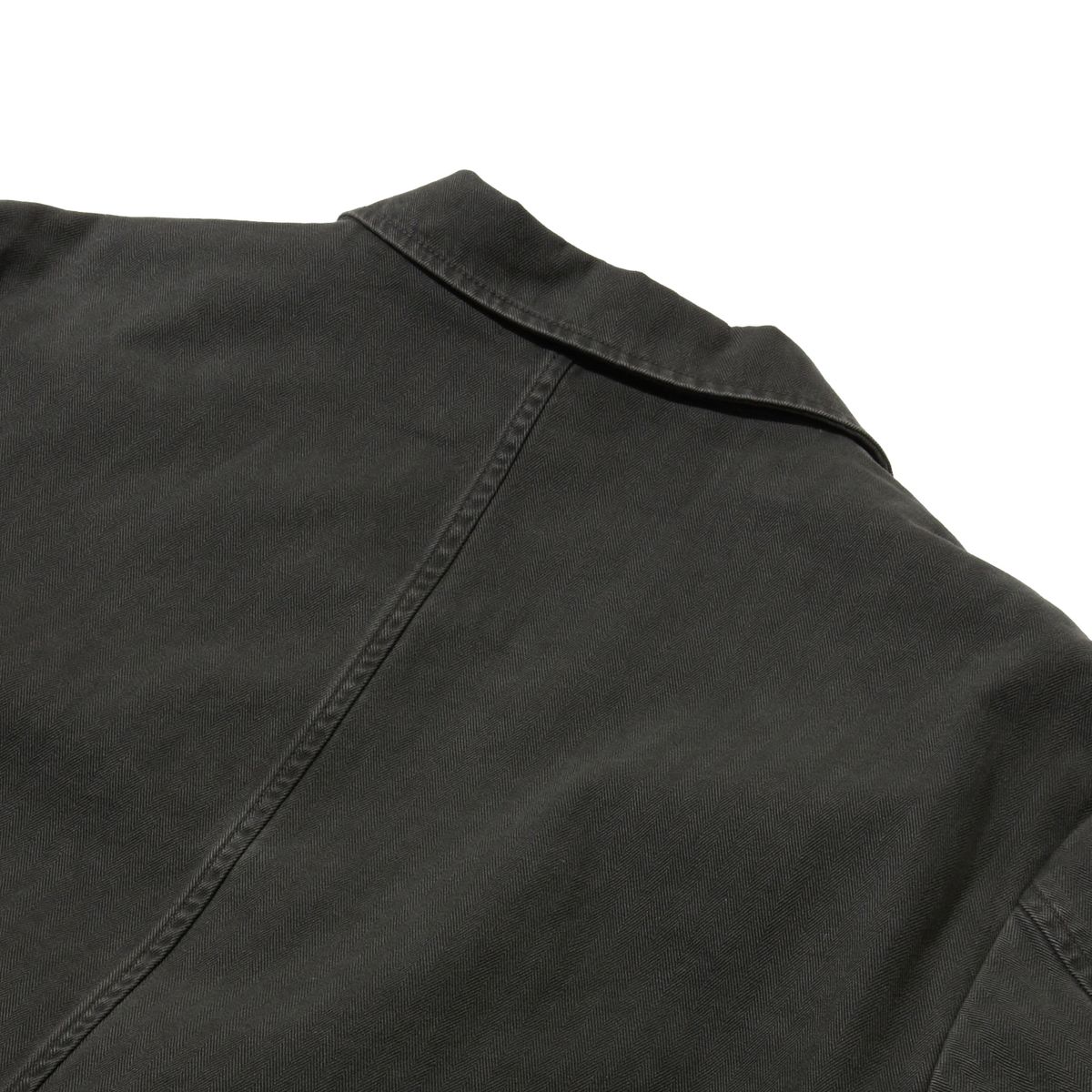 펜필드(PENFIELD) 페이디드 코튼 헤링본 더블 브레스티드 자켓 차콜_FR1WJ35U