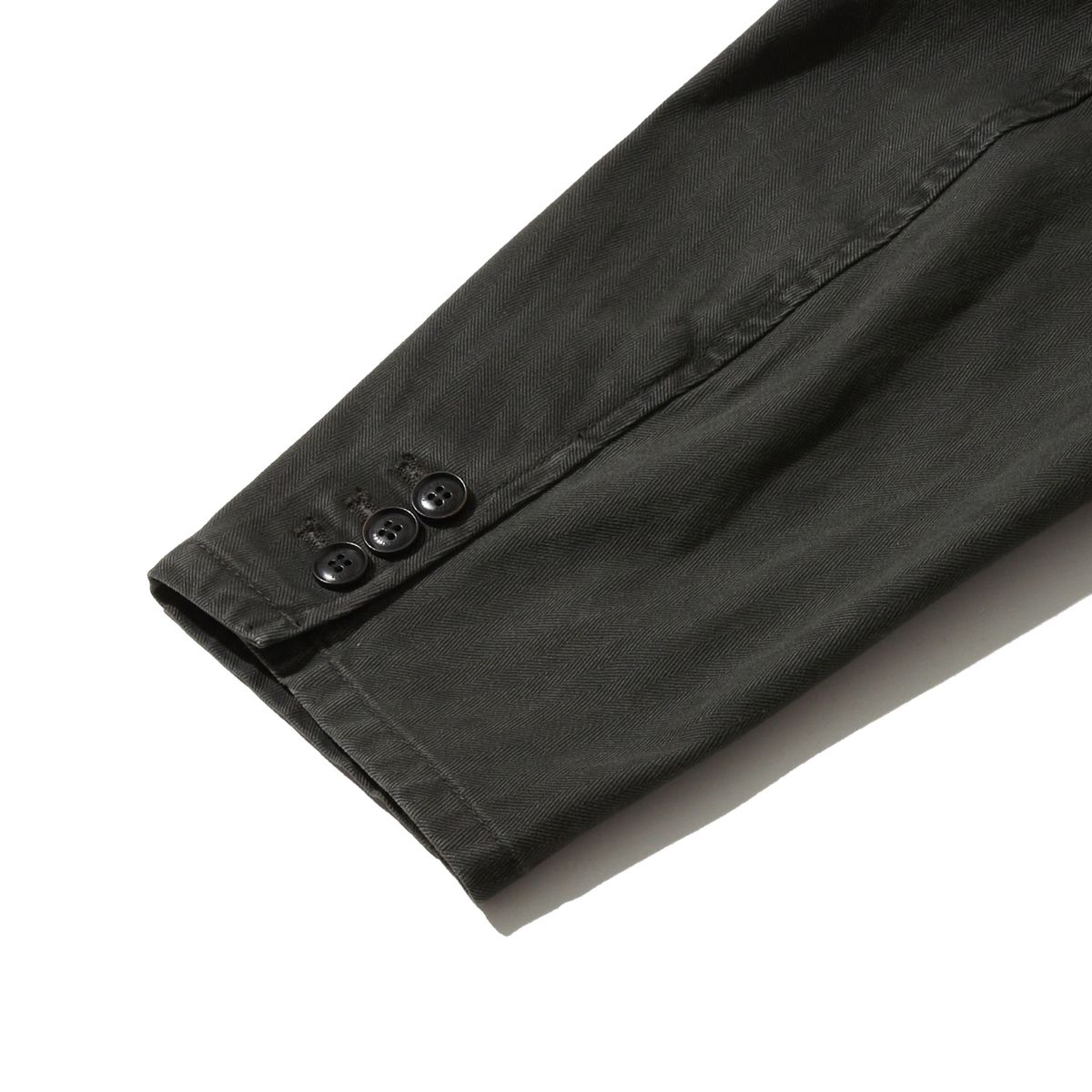 펜필드(PENFIELD) 페이디드 코튼 헤링본 더블 브레스티드 자켓 차콜_FR1WJ35U