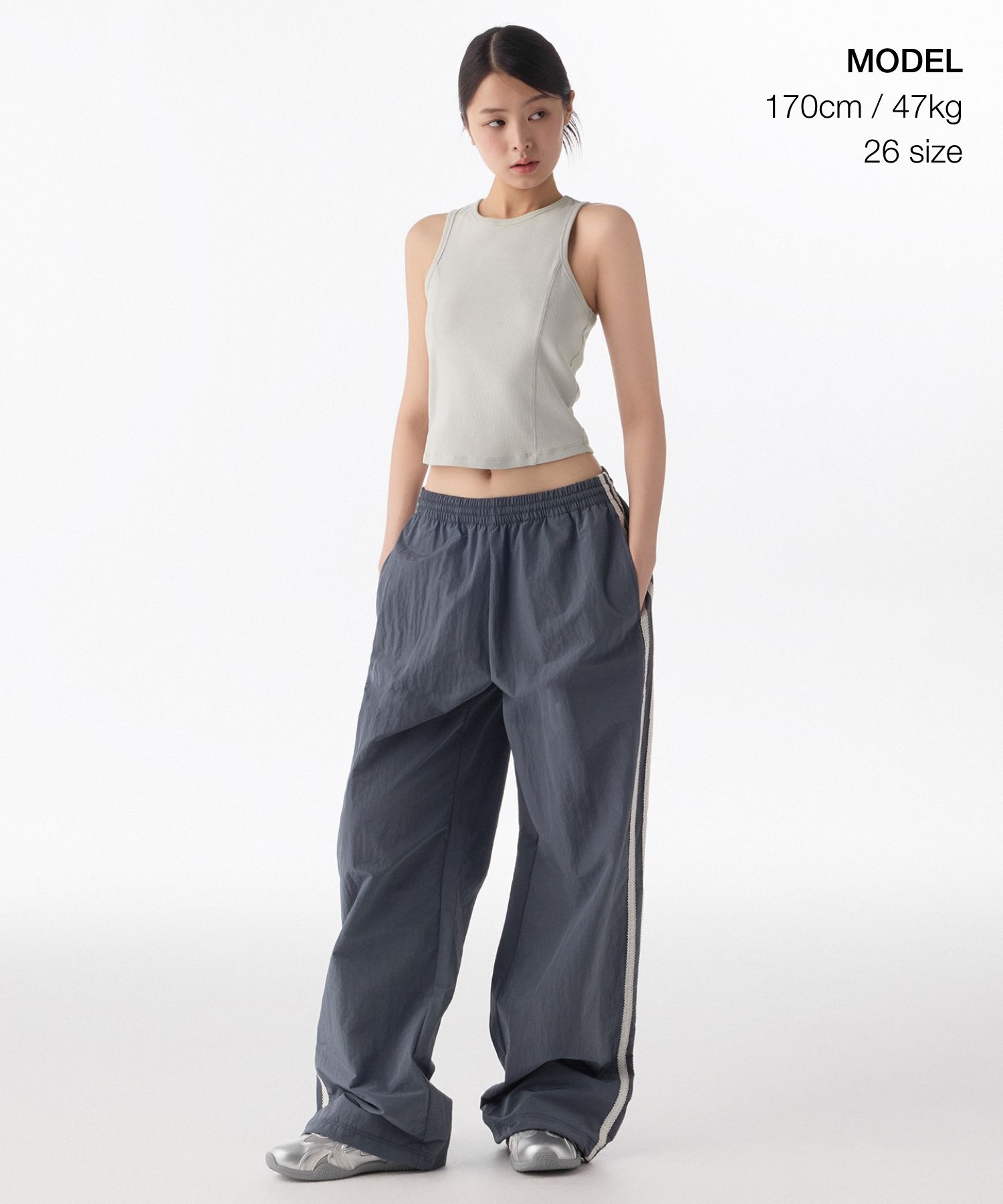  ワイドトラックパンツ グレー MUSINSA公式 | MUSINSA STANDARD WOMAN ウィメンズ ナイロン ワイド