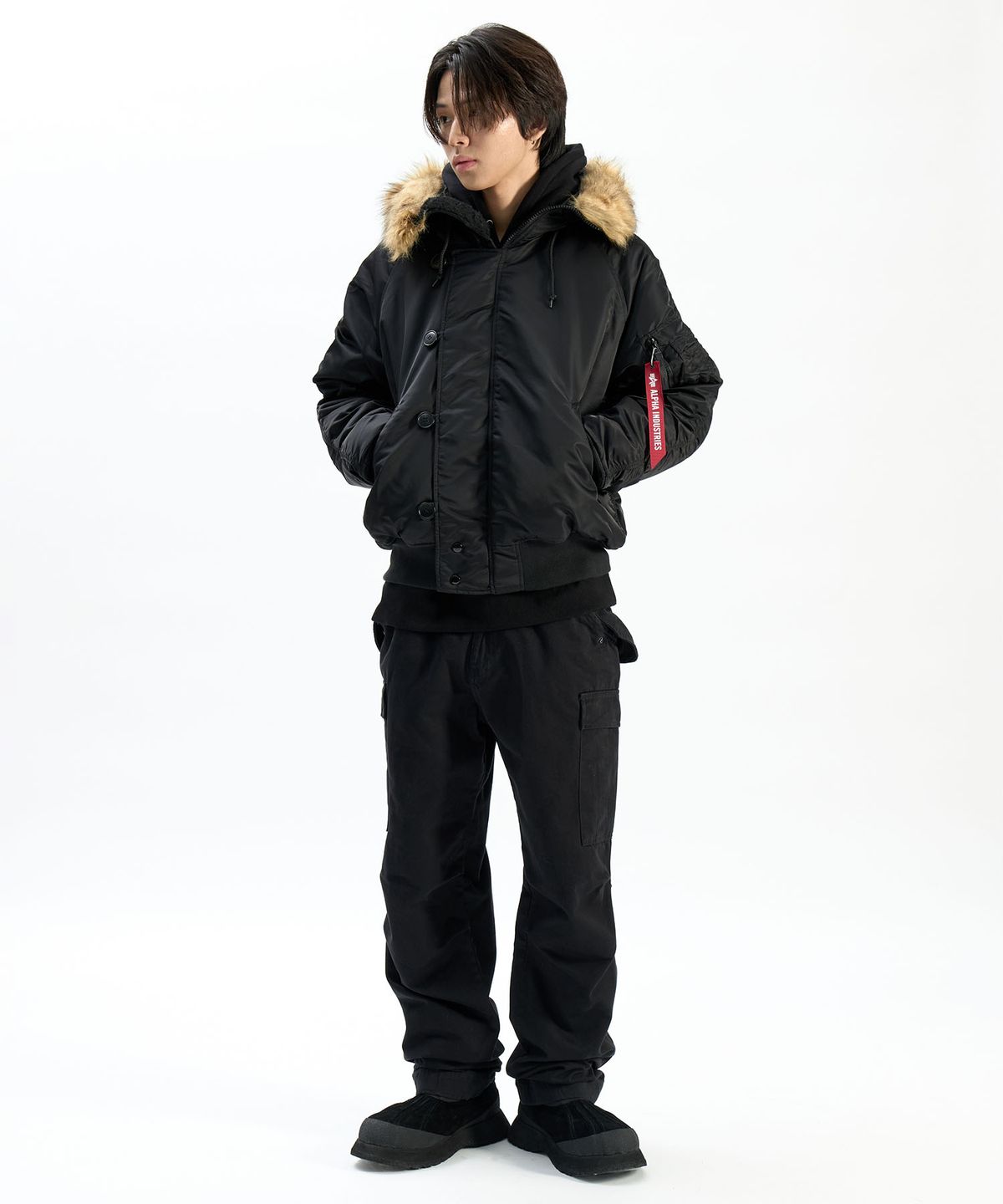 알파 인더스트리(ALPHA INDUSTRIES) N-2B 헤리티지 핏 파카 블랙