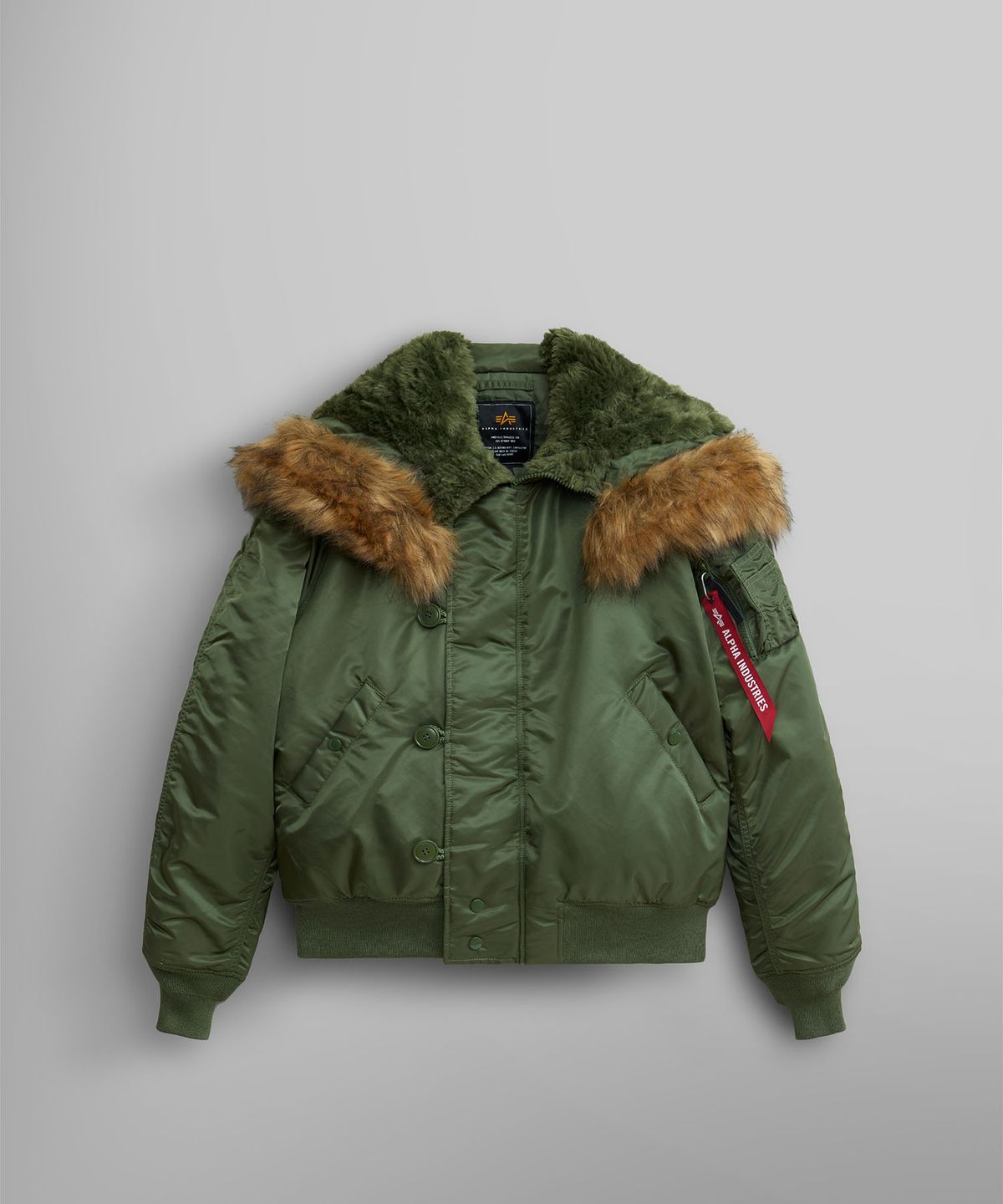 알파 인더스트리(ALPHA INDUSTRIES) N-2B 헤리티지 핏 파카 세이지