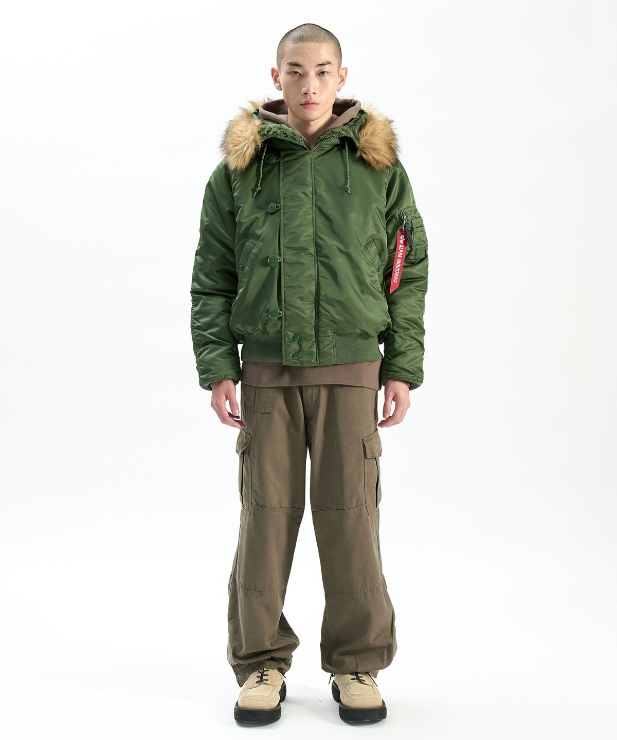 알파 인더스트리(ALPHA INDUSTRIES) N-2B 헤리티지 핏 파카 세이지