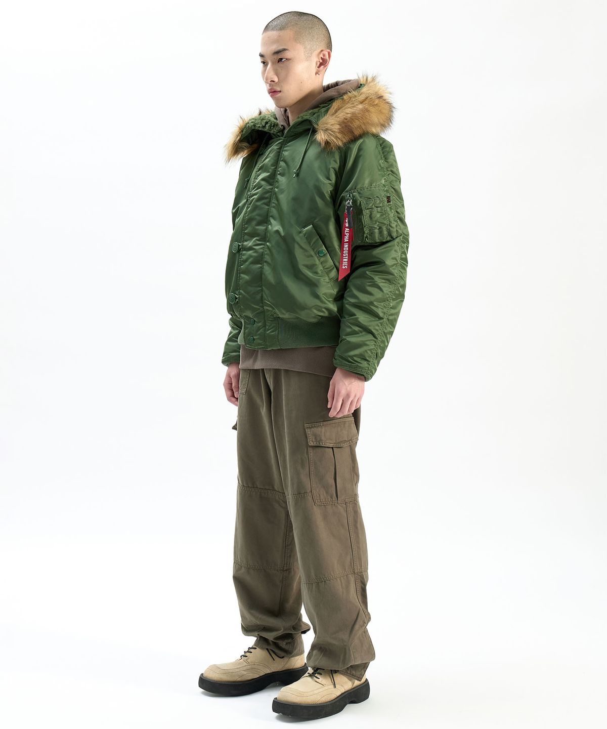 알파 인더스트리(ALPHA INDUSTRIES) N-2B 헤리티지 핏 파카 세이지