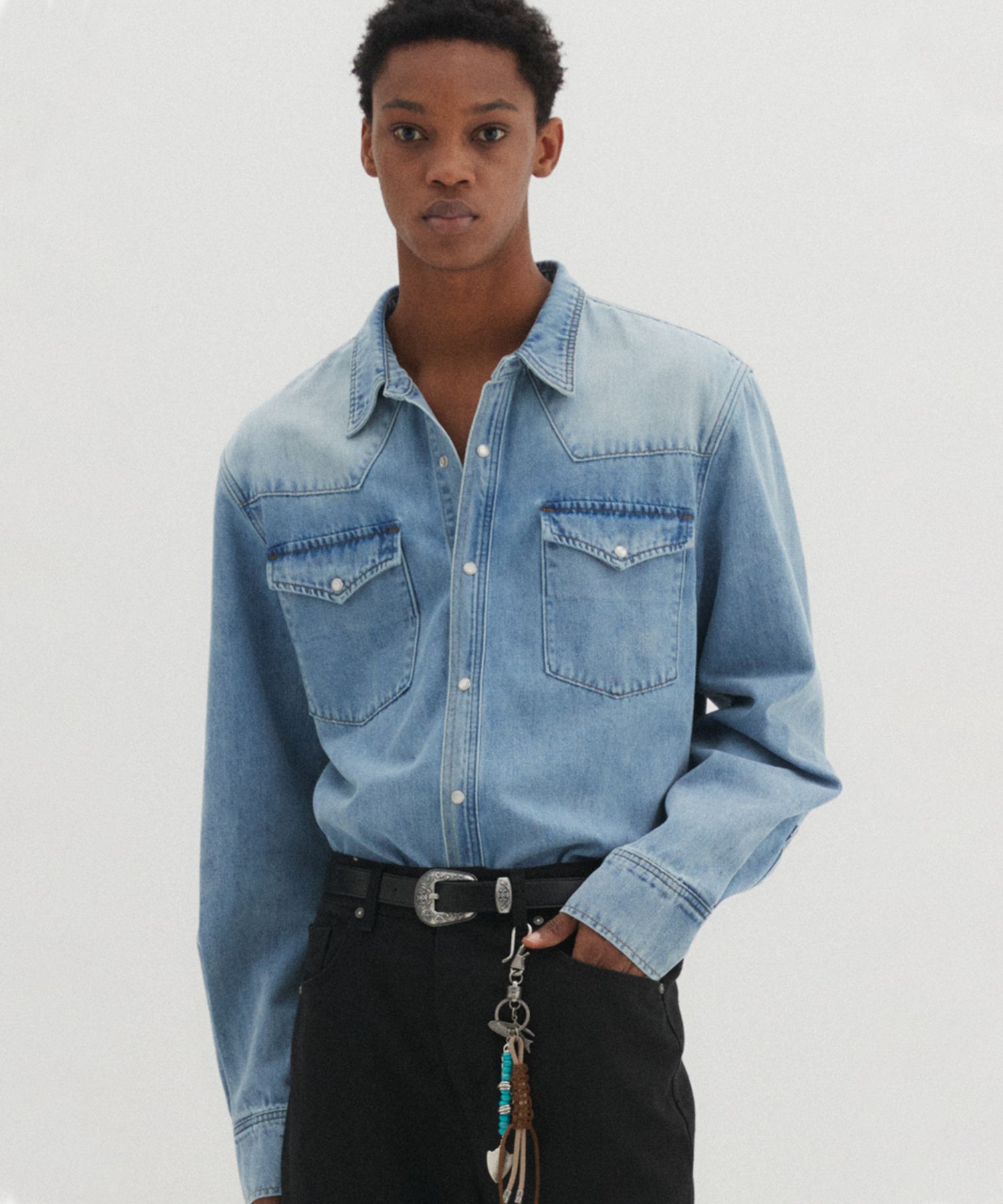 ★MUSINSA STANDARD★ Denim Western Shirt Deep Indigo MMDNH50 MUSINSA | MUSINSA STANDARD Denim Western Shirt [Medium Indigo]