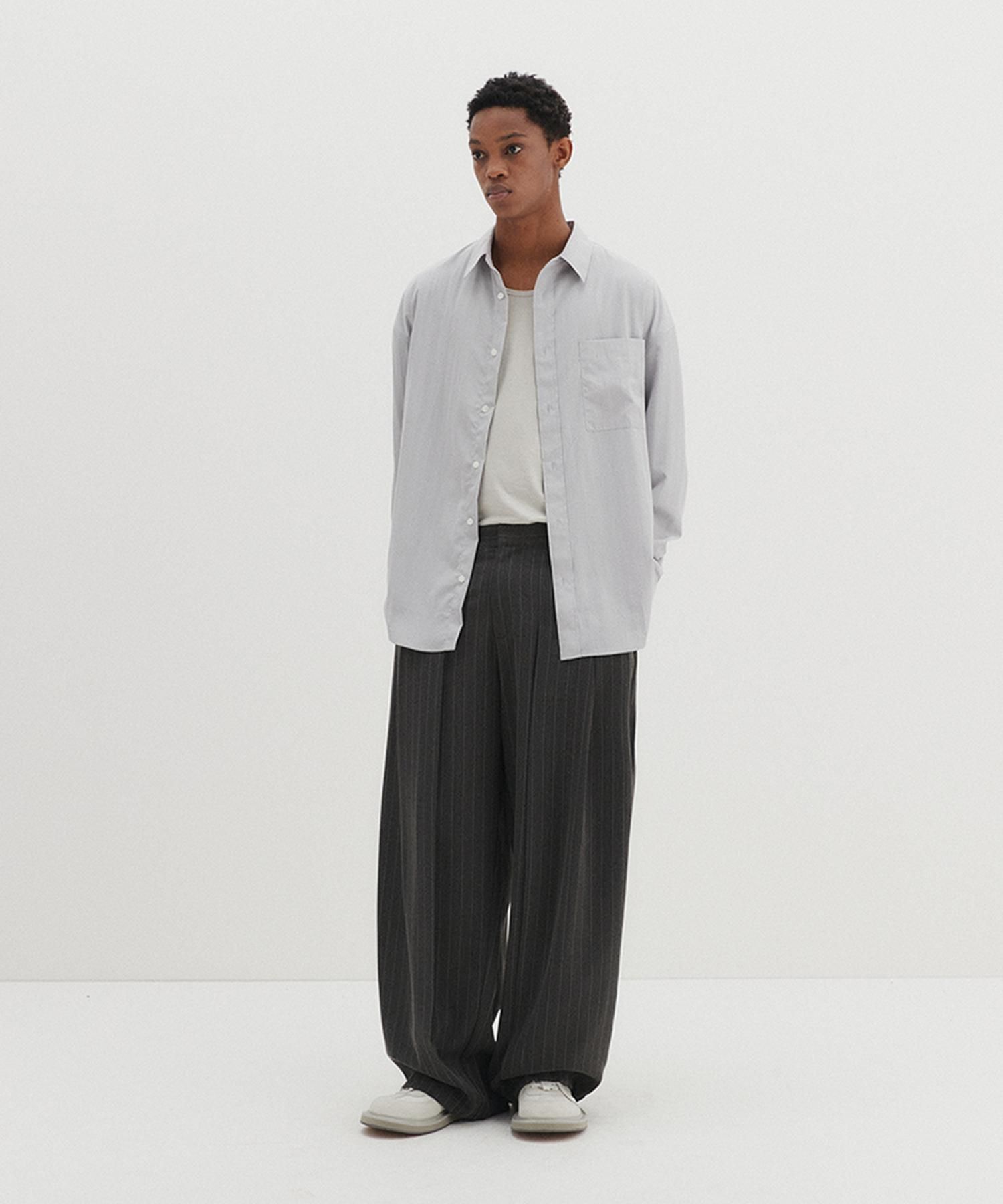 MUSINSA公式 | DNSR エッセンシャルリンクルシャツグレーブルー