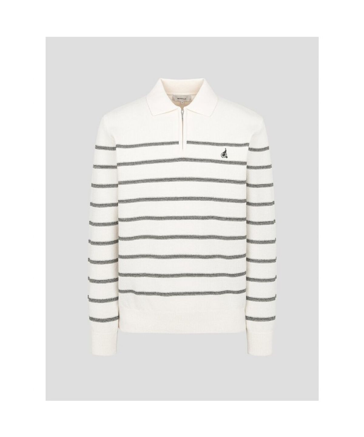 빈폴 멘(BEANPOLE MEN) 스트라이프 하프집업 니트  아이보리 (BC5251C060)