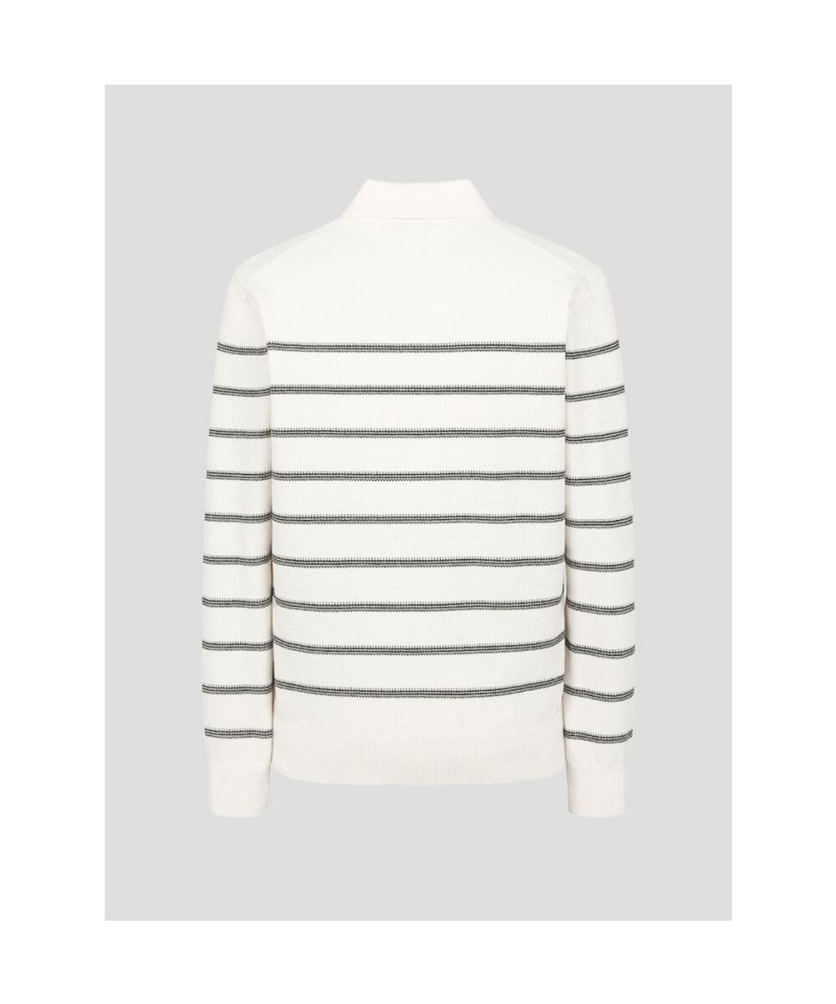 빈폴 멘(BEANPOLE MEN) 스트라이프 하프집업 니트  아이보리 (BC5251C060)