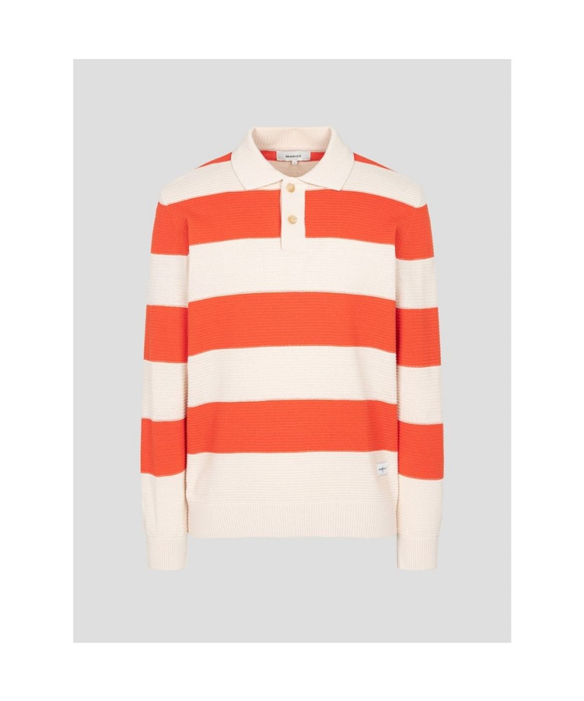 빈폴 멘(BEANPOLE MEN) 럭비 스트라이프 칼라넥 니트  오렌지 (BC5251C078)