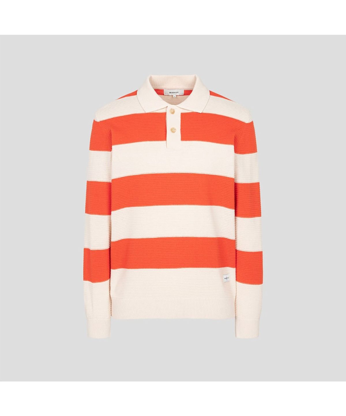 빈폴 멘(BEANPOLE MEN) 럭비 스트라이프 칼라넥 니트  오렌지 (BC5251C078)