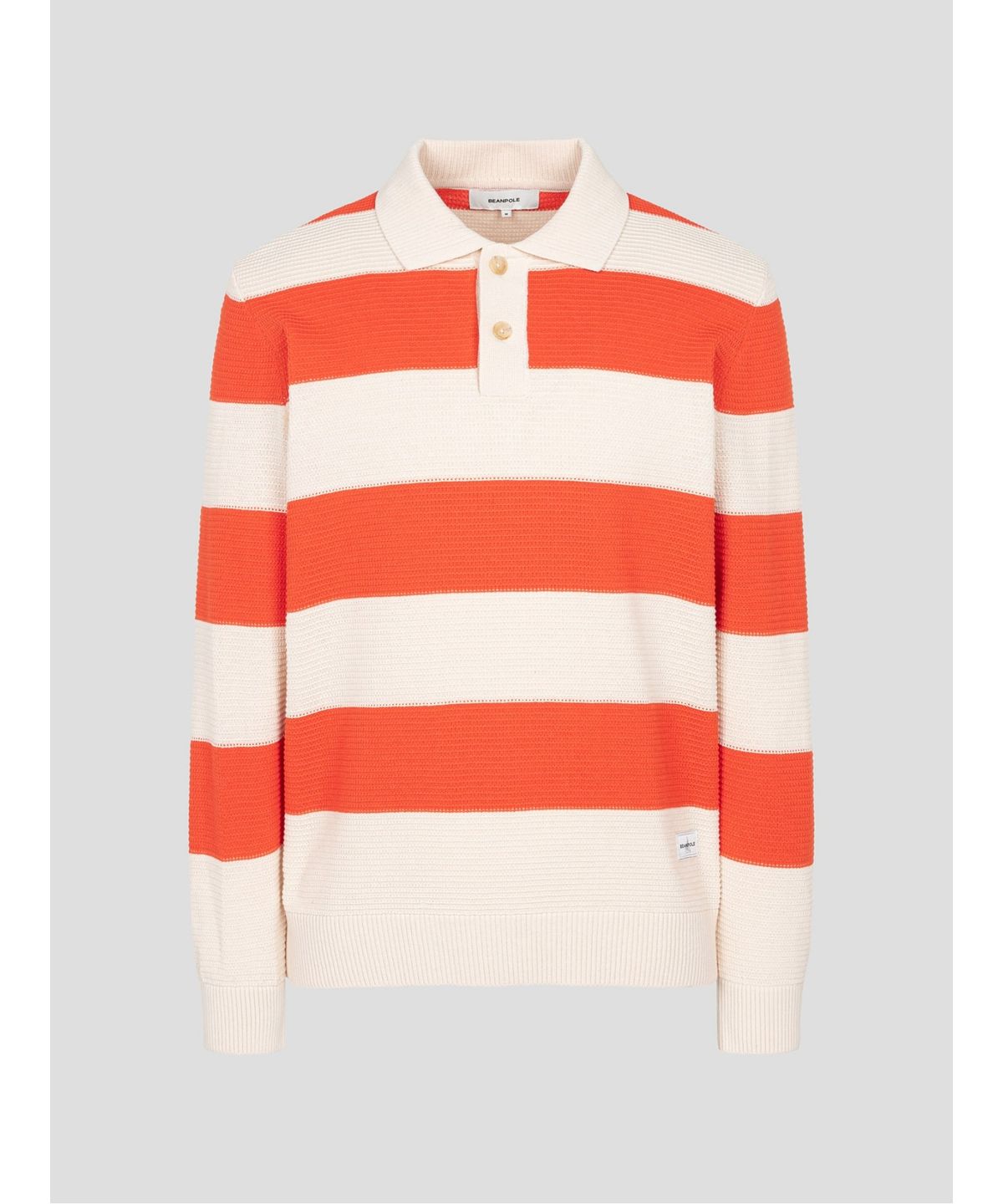 빈폴 멘(BEANPOLE MEN) 럭비 스트라이프 칼라넥 니트  오렌지 (BC5251C078)