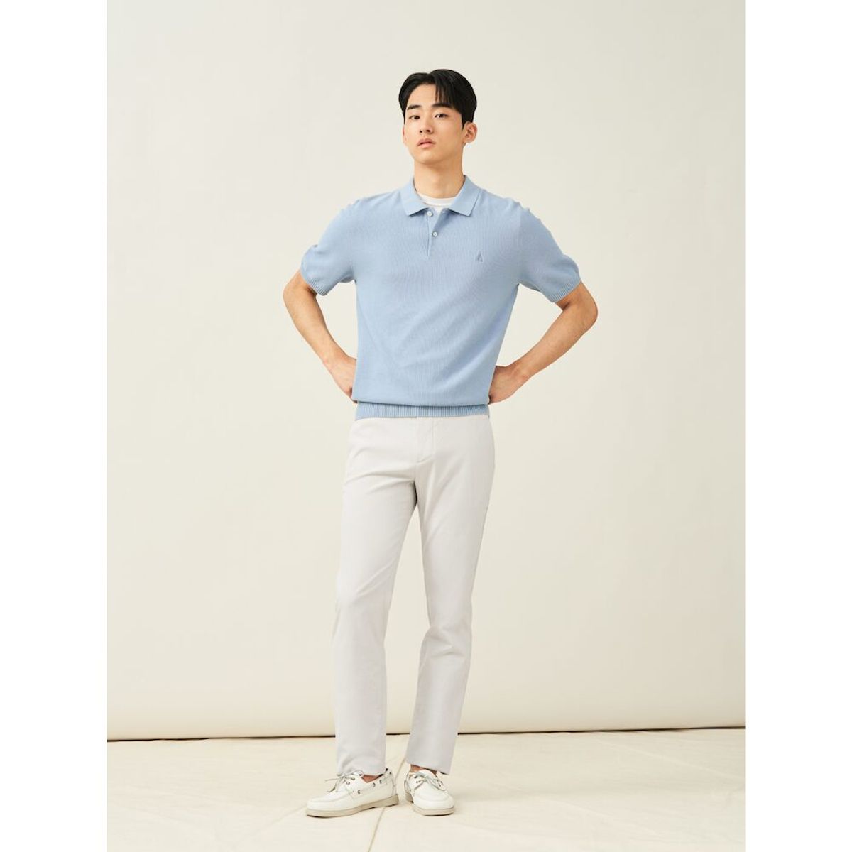 빈폴 멘(BEANPOLE MEN) 리넨 혼방 옥스포드 슬림 팬츠  아이보리 (BC5221C060)