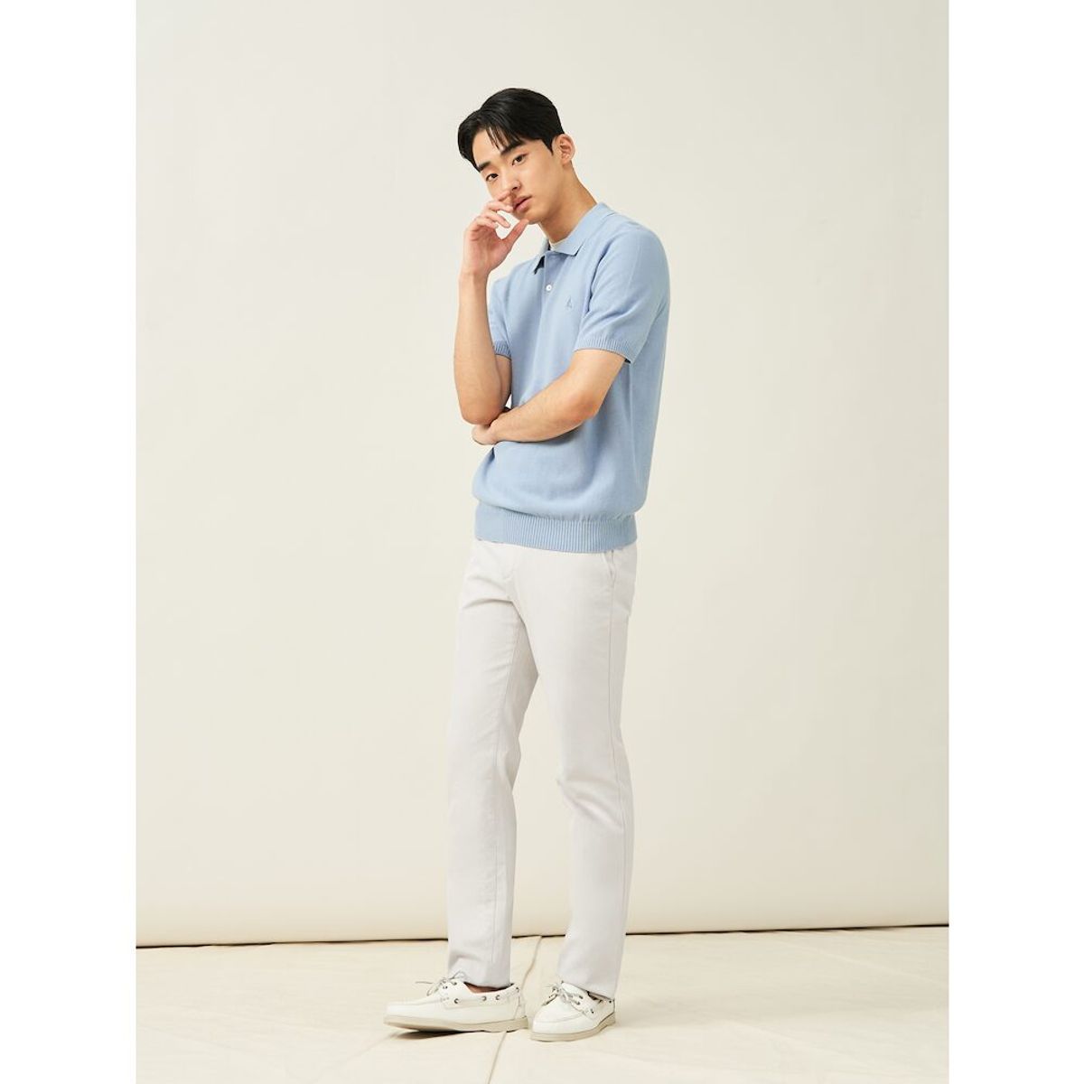 빈폴 멘(BEANPOLE MEN) 리넨 혼방 옥스포드 슬림 팬츠  아이보리 (BC5221C060)