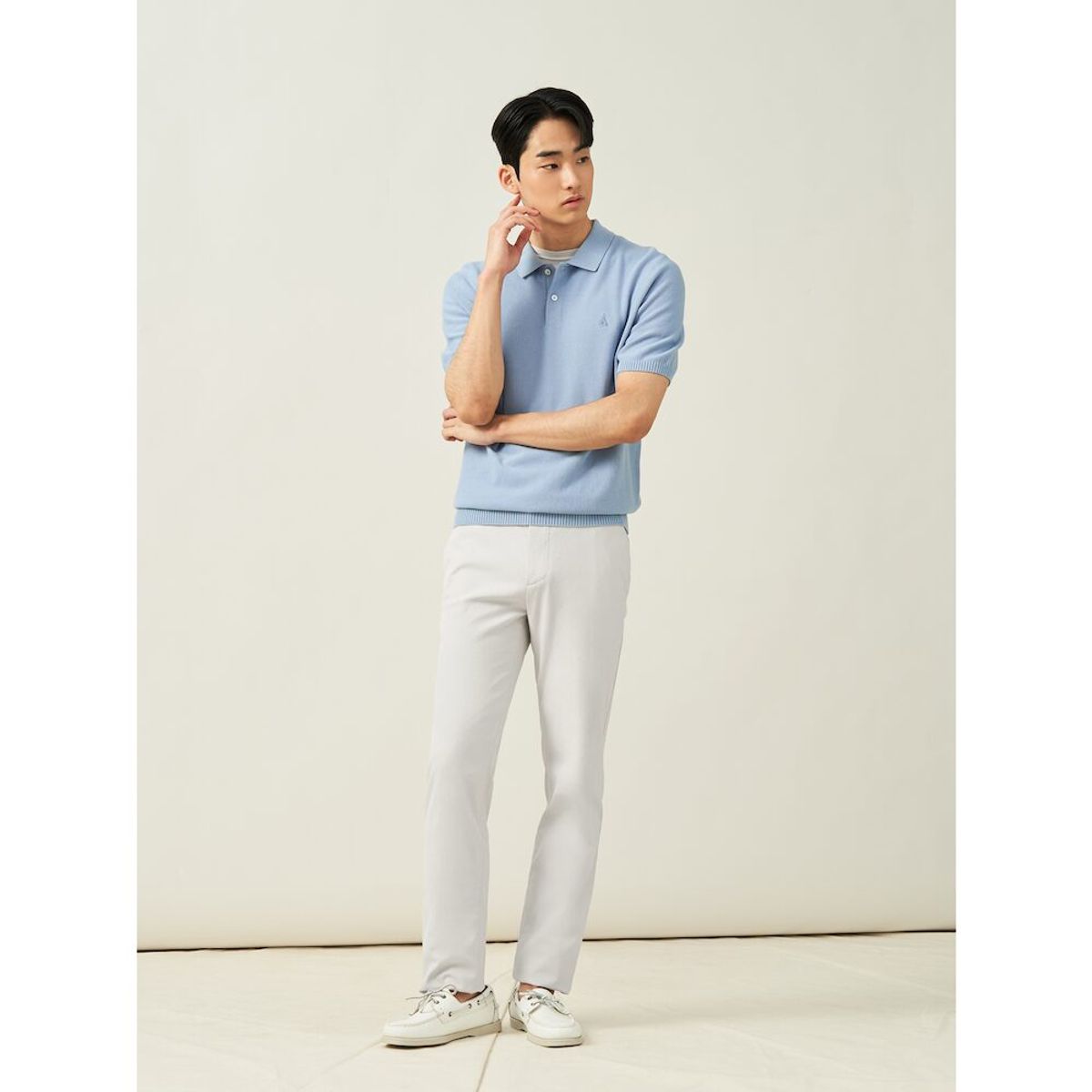 빈폴 멘(BEANPOLE MEN) 리넨 혼방 옥스포드 슬림 팬츠  아이보리 (BC5221C060)