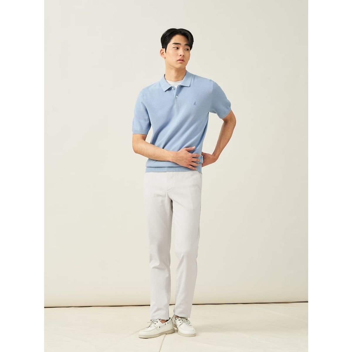 빈폴 멘(BEANPOLE MEN) 리넨 혼방 옥스포드 슬림 팬츠  아이보리 (BC5221C060)