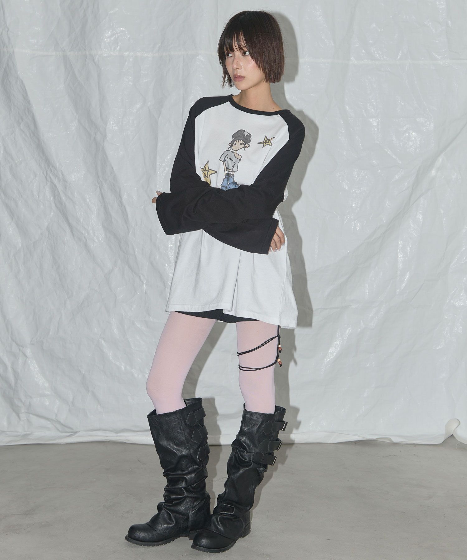 ◇NASTY FANCY CLUB◇ Pony Star Long Sleeve GRAY F25QB095 MUSINSA | FANCY CLUB Pony Star Long Sleeve (GRAY) F25QB095