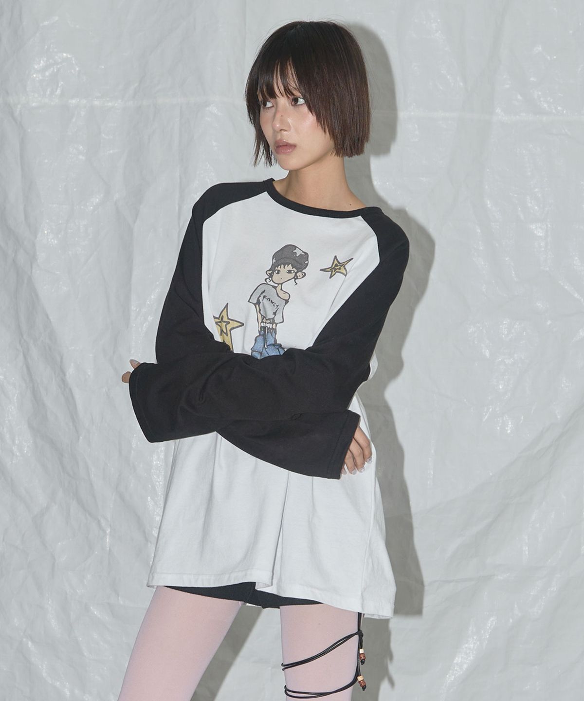 팬시클럽(FANCY CLUB) 포니 스타 롱슬리브 (BLACK) F25QB095