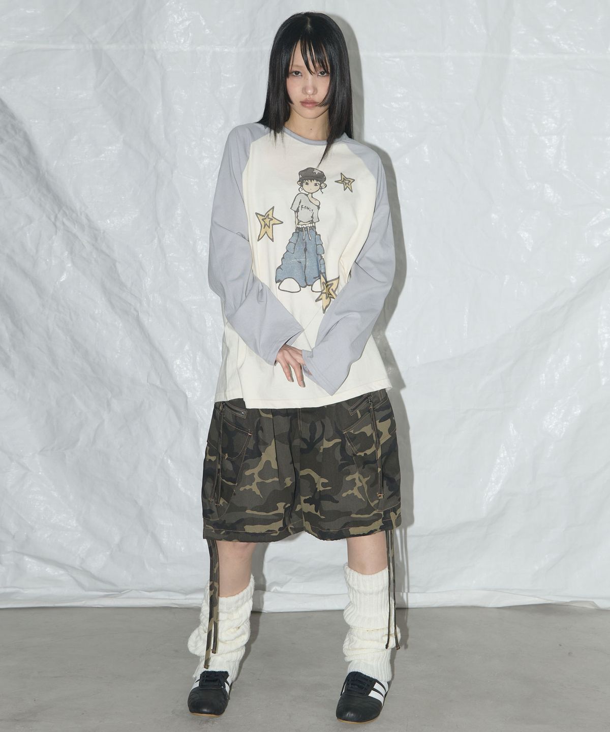 팬시클럽(FANCY CLUB) 포니 스타 롱슬리브 (GRAY) F25QB095