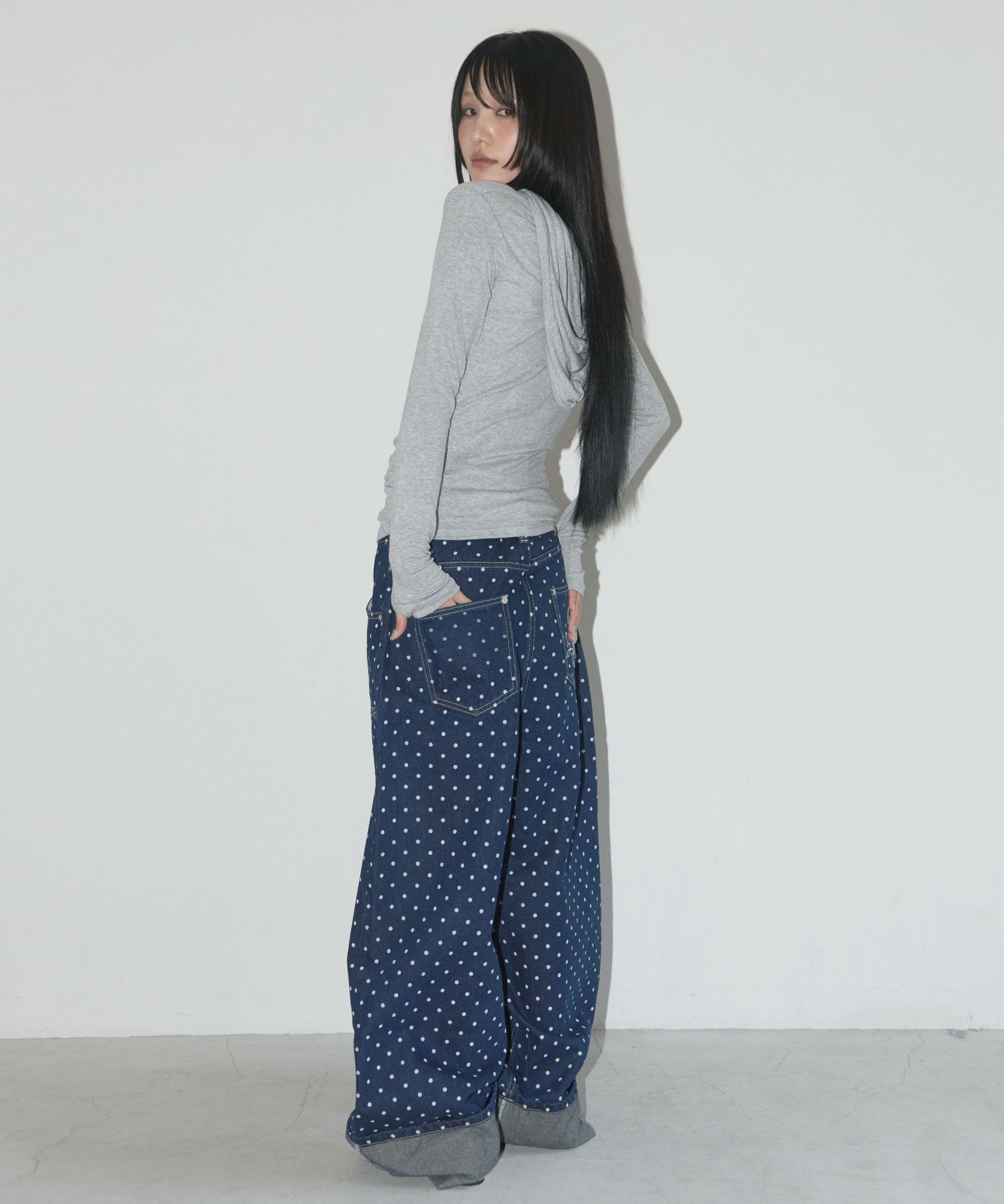■FANCY CLUB■ STRING DOT ROLL-UP PANTS (BLUE) MUSINSA | FANCY CLUB String Dot Roll-up Pants (BLUE) F25QD890