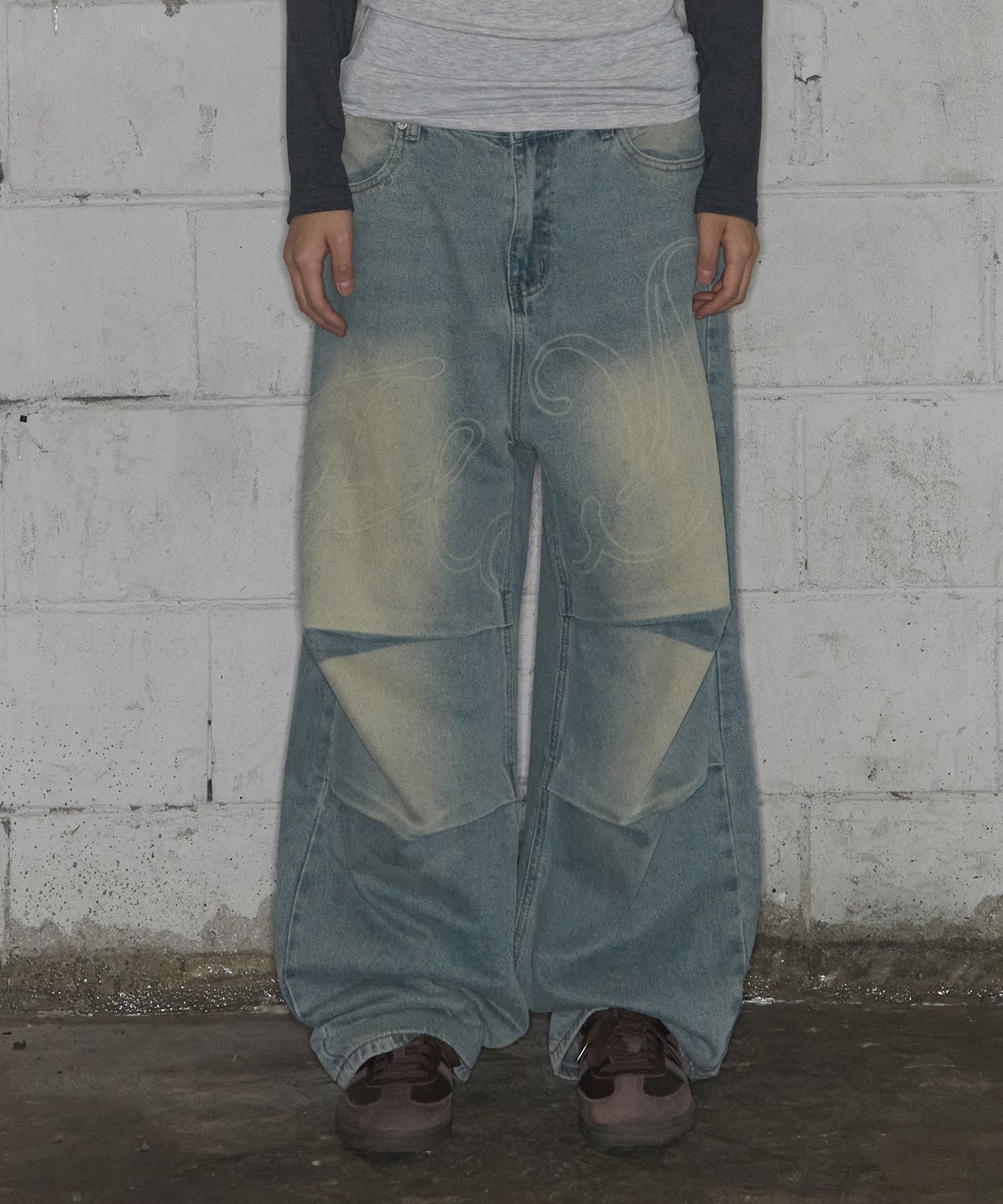 MUSINSA公式 | FANCY CLUB Angel Vintage Washing Pin Tuck Pants