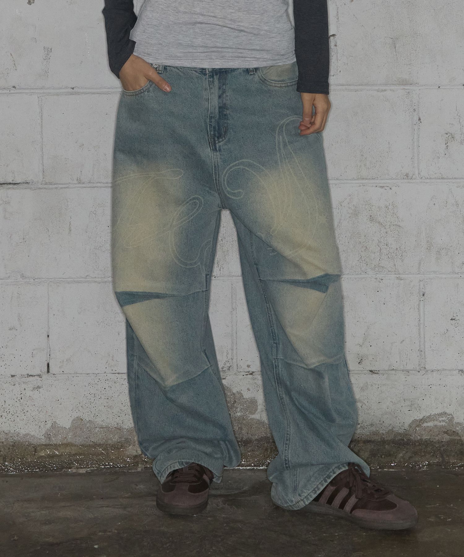 パンツ Angel Vintage Washing Pin Tuck Pants A'GEM/9 × .kom 『 FANCY CLUB/ファンシークラブ』 ANGEL