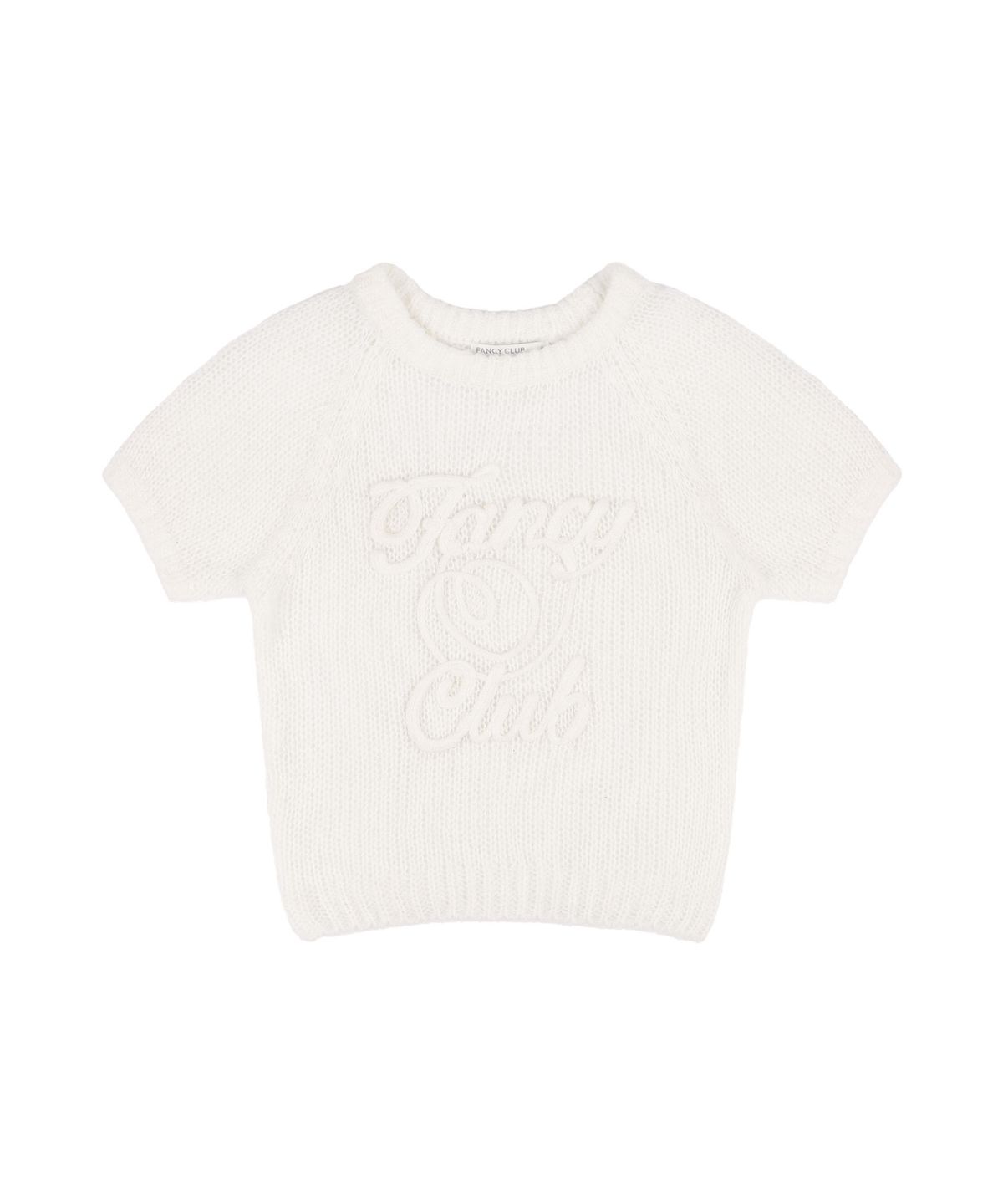 팬시클럽(FANCY CLUB) 엠브로이드 네트 레글런 니트 (IVORY) F25QB090