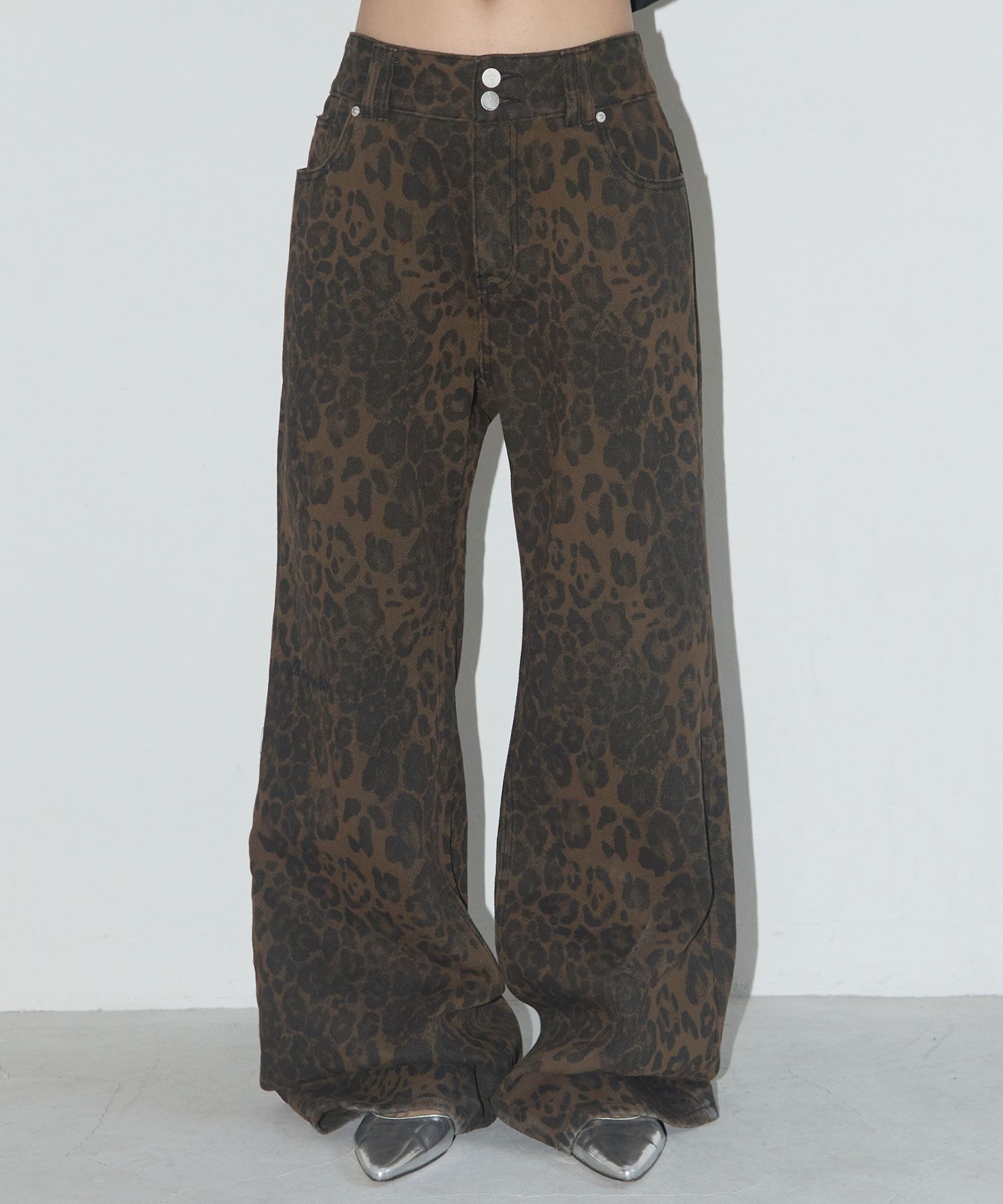 MUSINSA | FANCY CLUB Leopard Bootcut Pants (BROWN) F25QD892