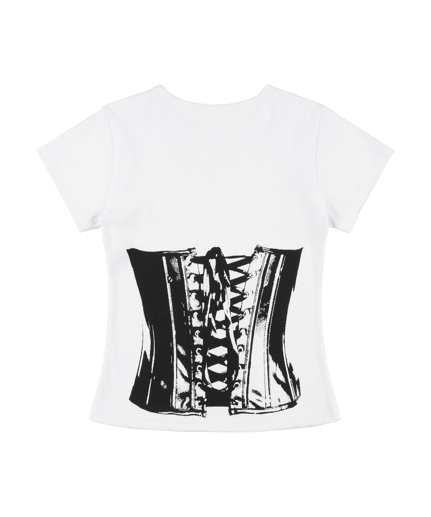 ◆NASTY FANCY CLUB◆ Back Corset Tee WHITE F25QB096 MUSINSA | FANCY CLUB Back Corset Tee (WHITE) F25QB096