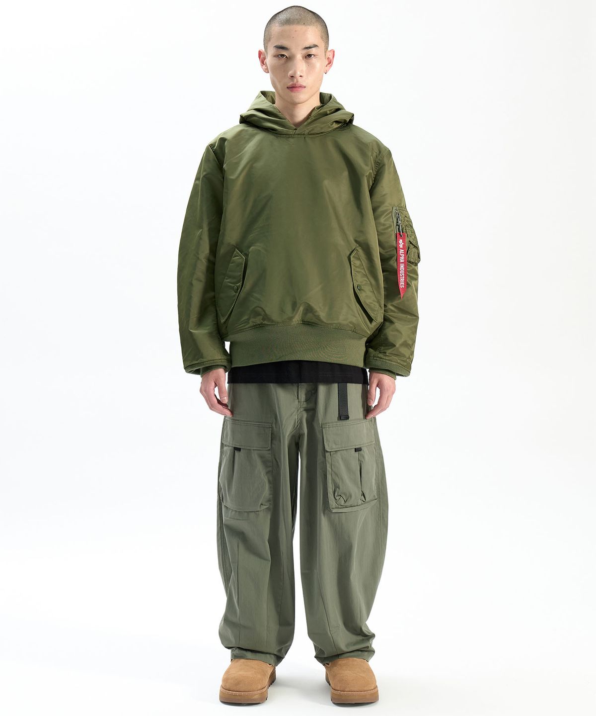 알파 인더스트리(ALPHA INDUSTRIES) 풀 오버 후디드 MA-1 OG-107 그린