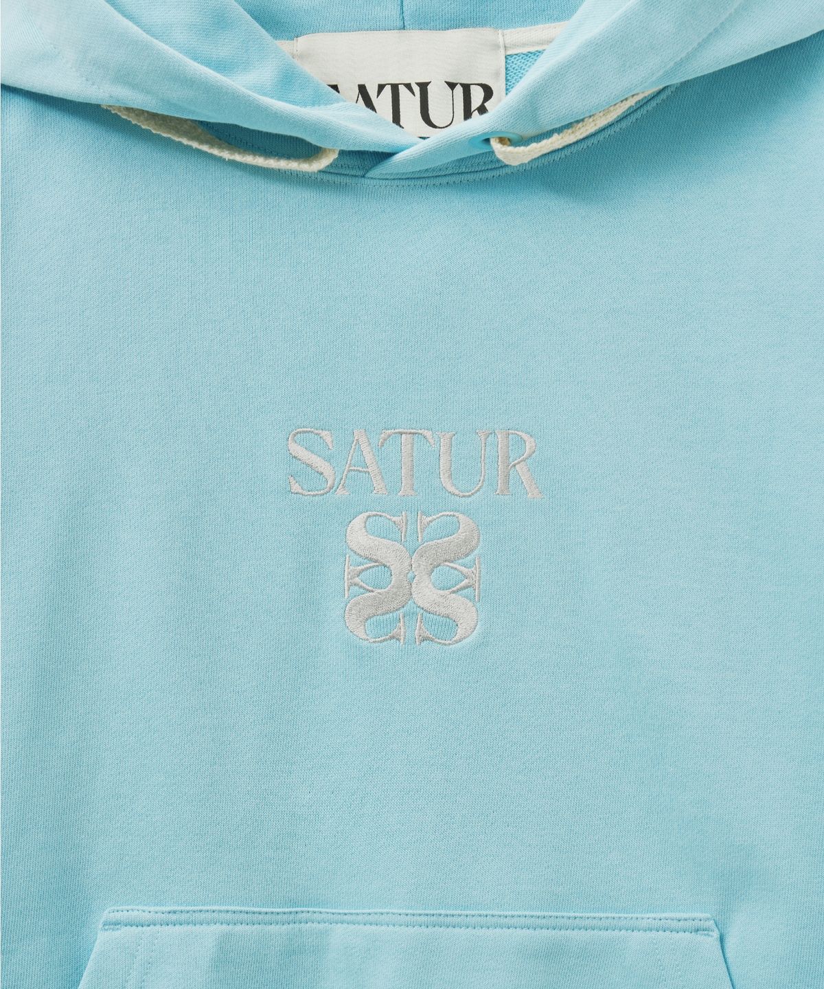 세터(SATUR) 아페로 포켓 후드 티셔츠 스카이 블루