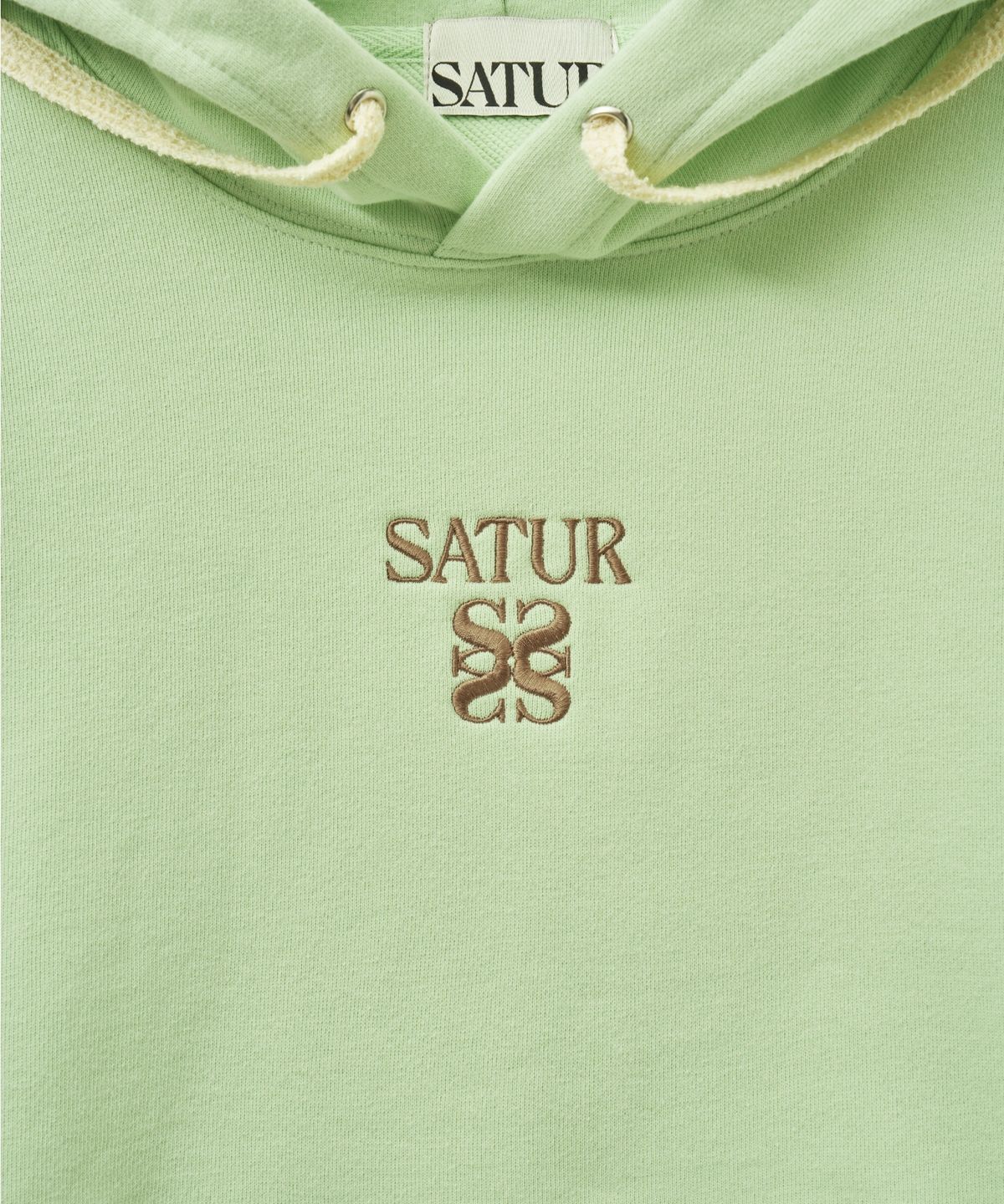 세터(SATUR) (W) 아페로 포켓 크롭 후드 티셔츠 라이트 그린