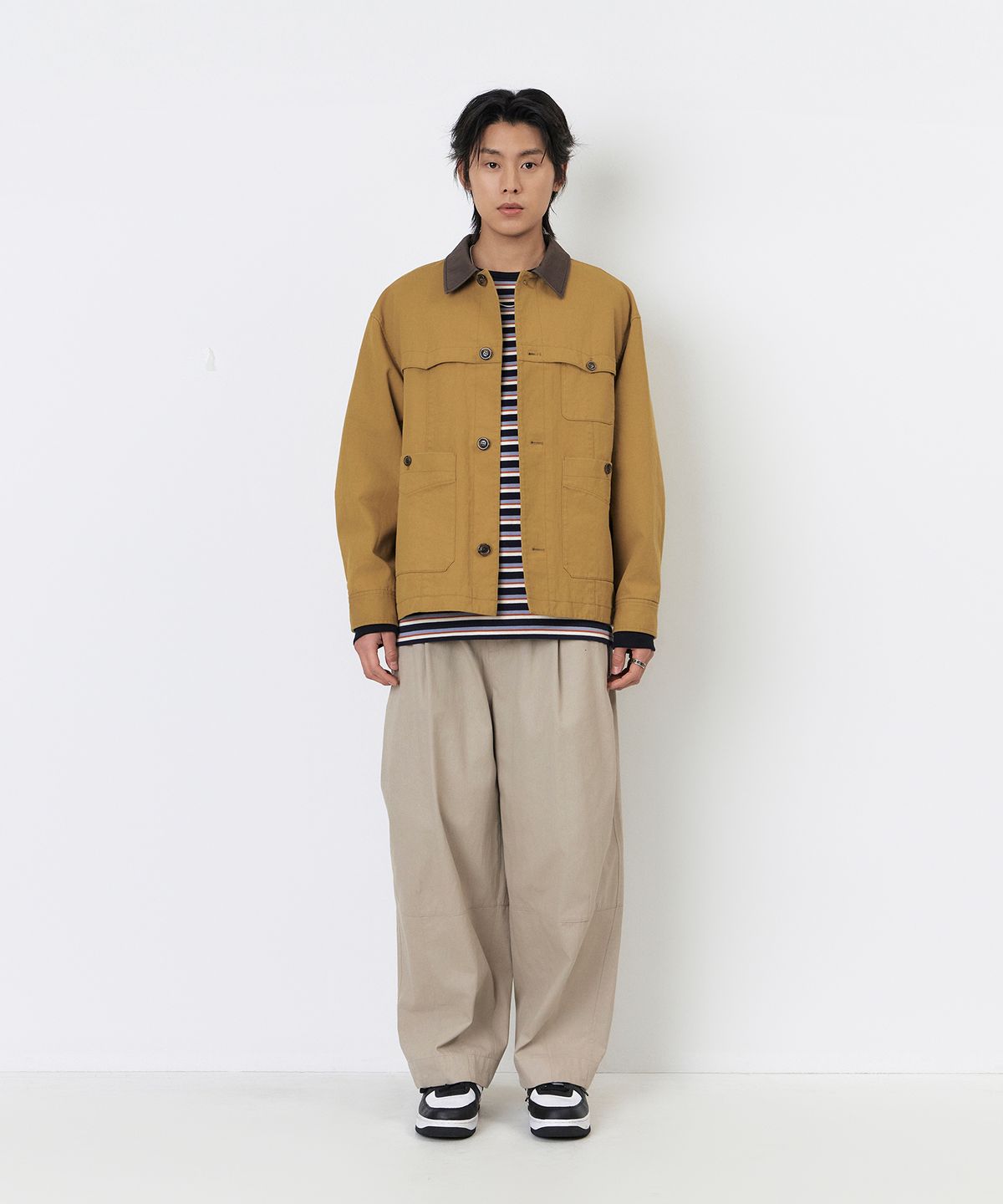 논타입(NONTYPE) WESTERN LAYERED WORK JACKET (MUSTARD)