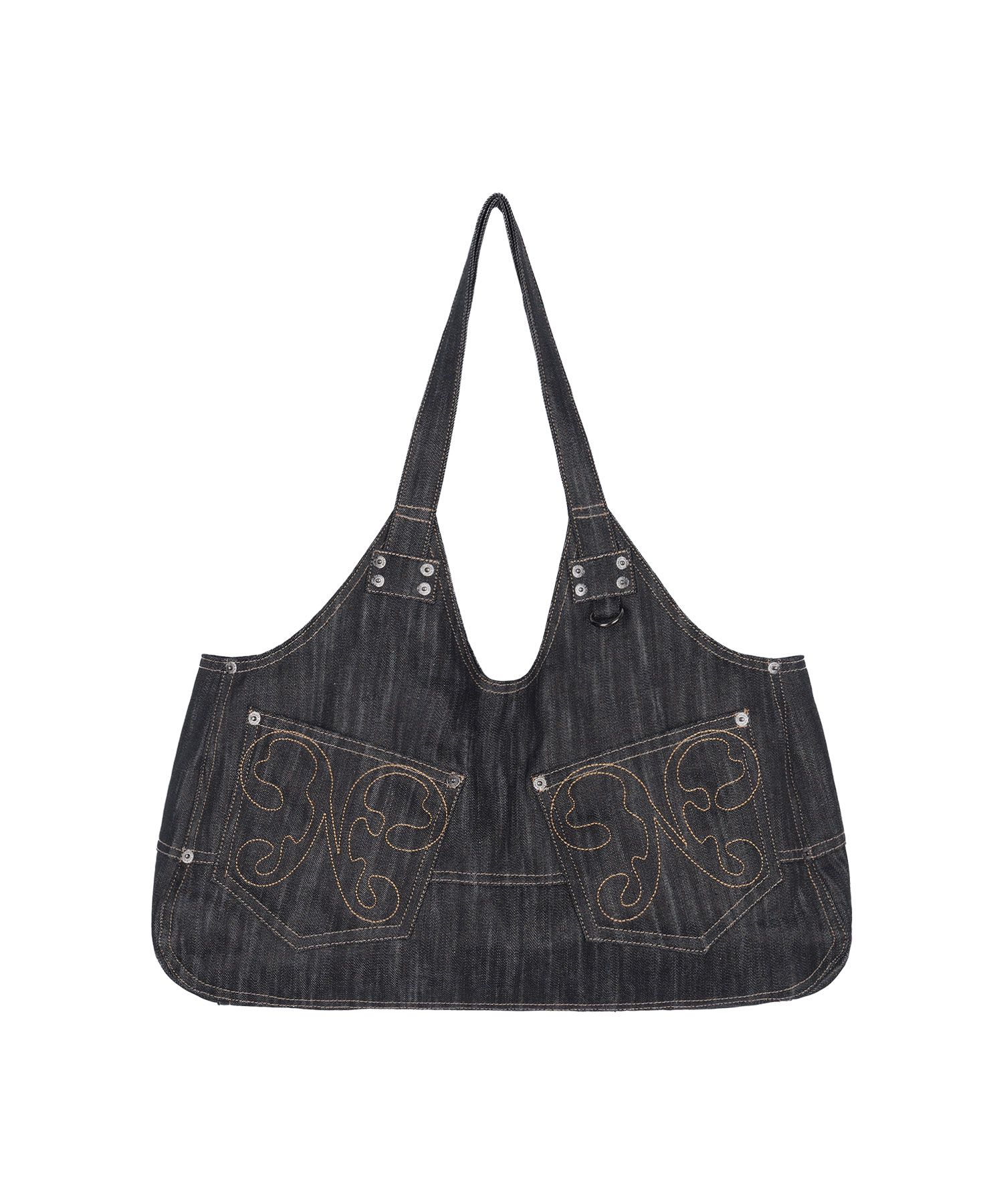 ☆fancy club☆ Big Pocket Denim Shoulder Bag BLACK F25QE991 MUSINSA | FANCY CLUB Big Pocket Denim Shoulder Bag (BLACK