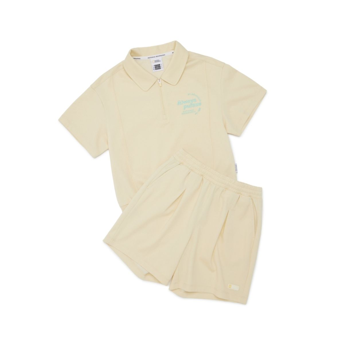 내셔널지오그래픽 키즈(NATIONAL GEOGRAPHIC KIDS) K252GPB910 여아 반집업 상하 SET CREAM