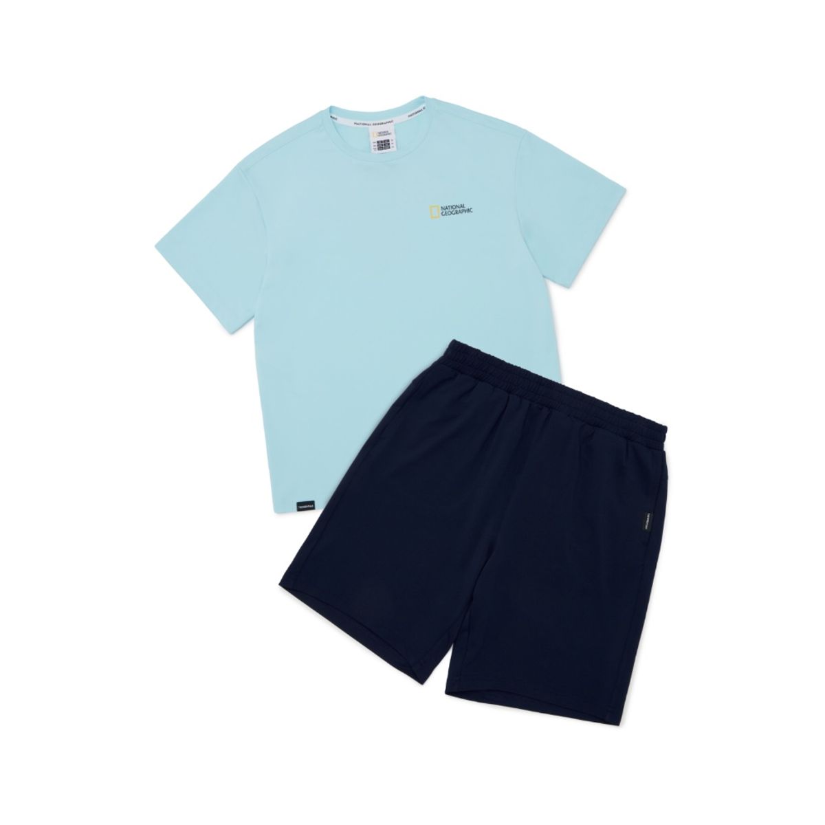 내셔널지오그래픽 키즈(NATIONAL GEOGRAPHIC KIDS) K252UPB902 냉감 5부 상하 SET AQUA