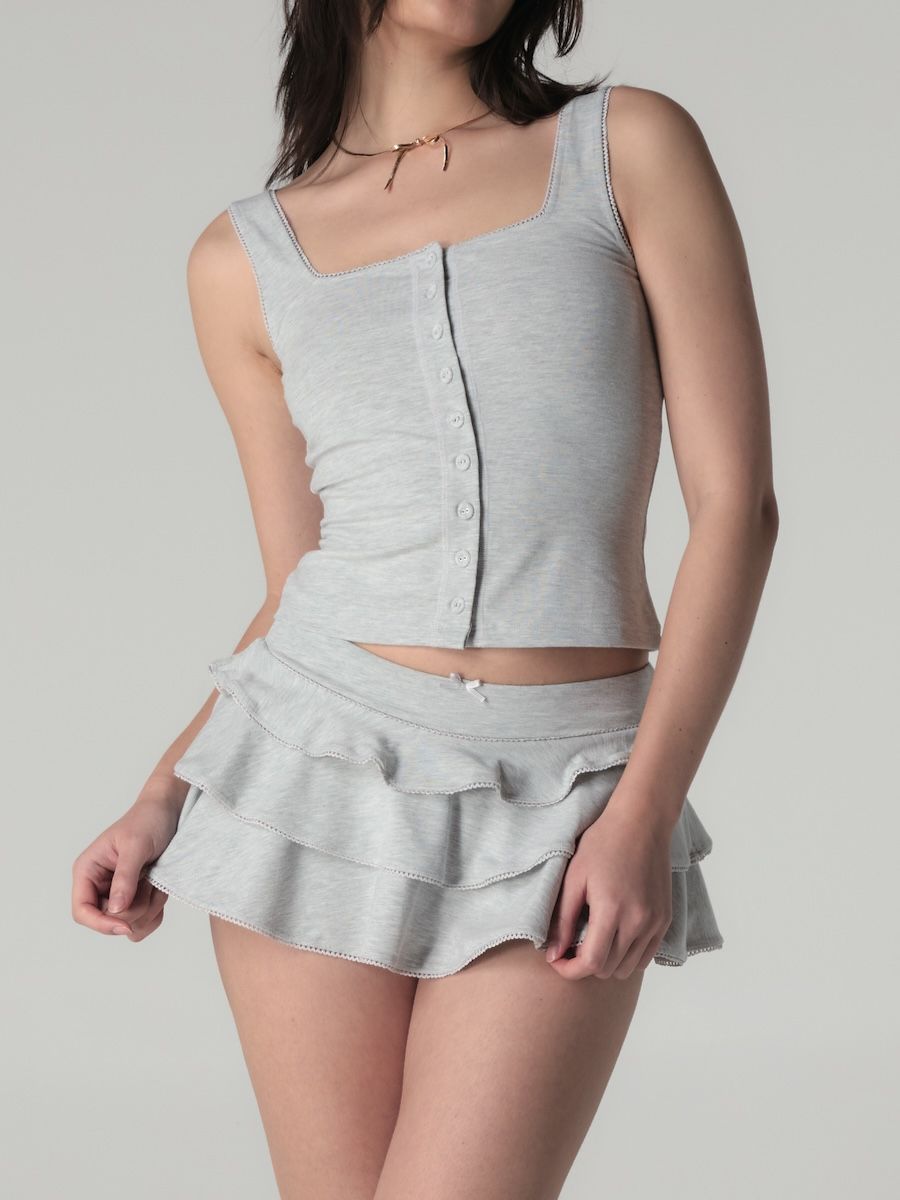 スカート muguet spangle mini skirt White SKIRT