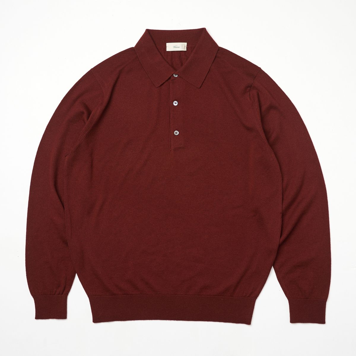 베르노(VERNO) 25SS Cashtouch Long Sleeve Polo Knit Burgundy