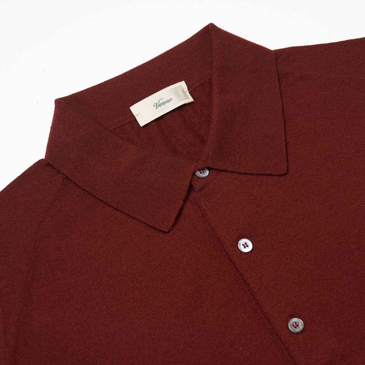베르노(VERNO) 25SS Cashtouch Long Sleeve Polo Knit Burgundy