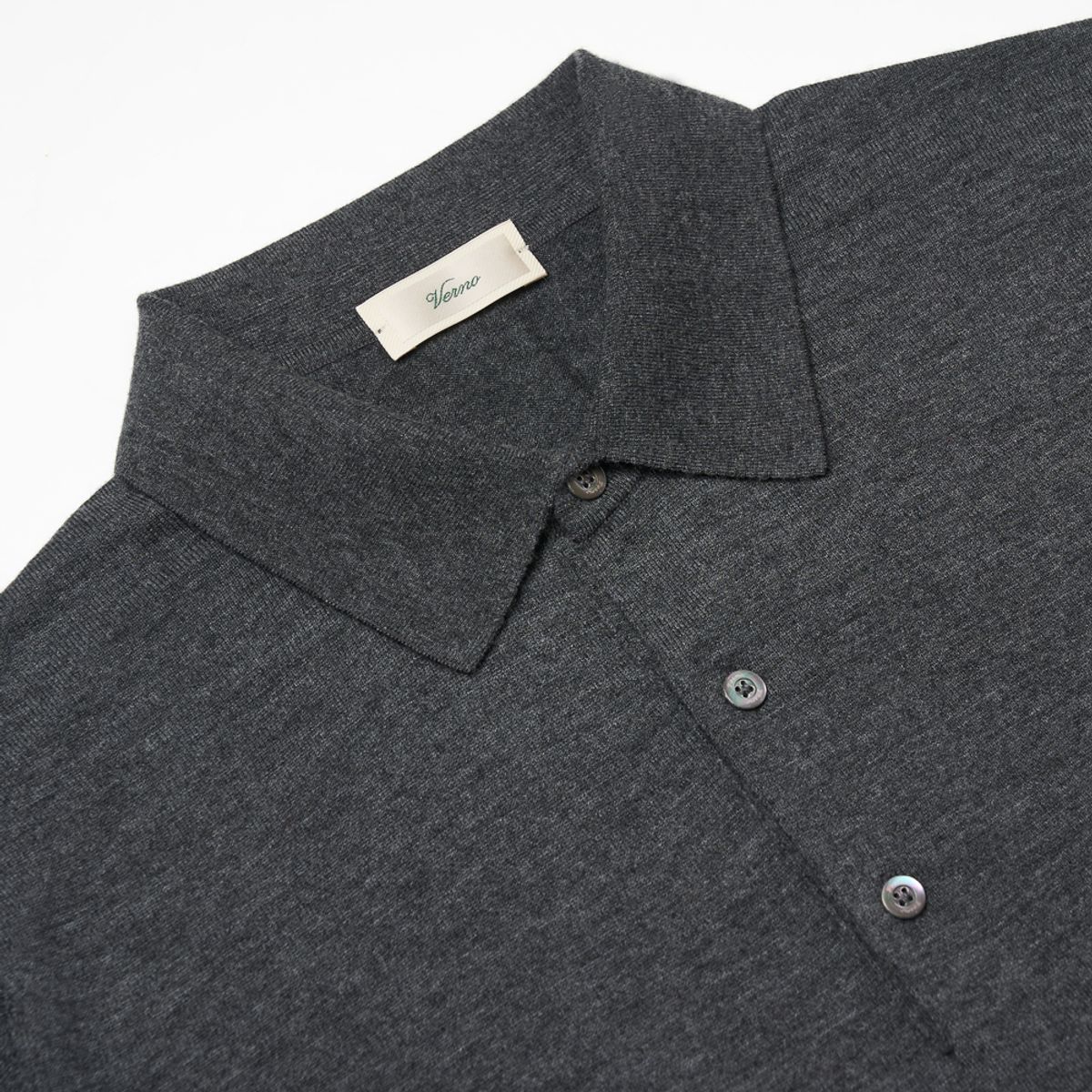 베르노(VERNO) 25SS Cashtouch Long Sleeve Polo Knit Charcoal