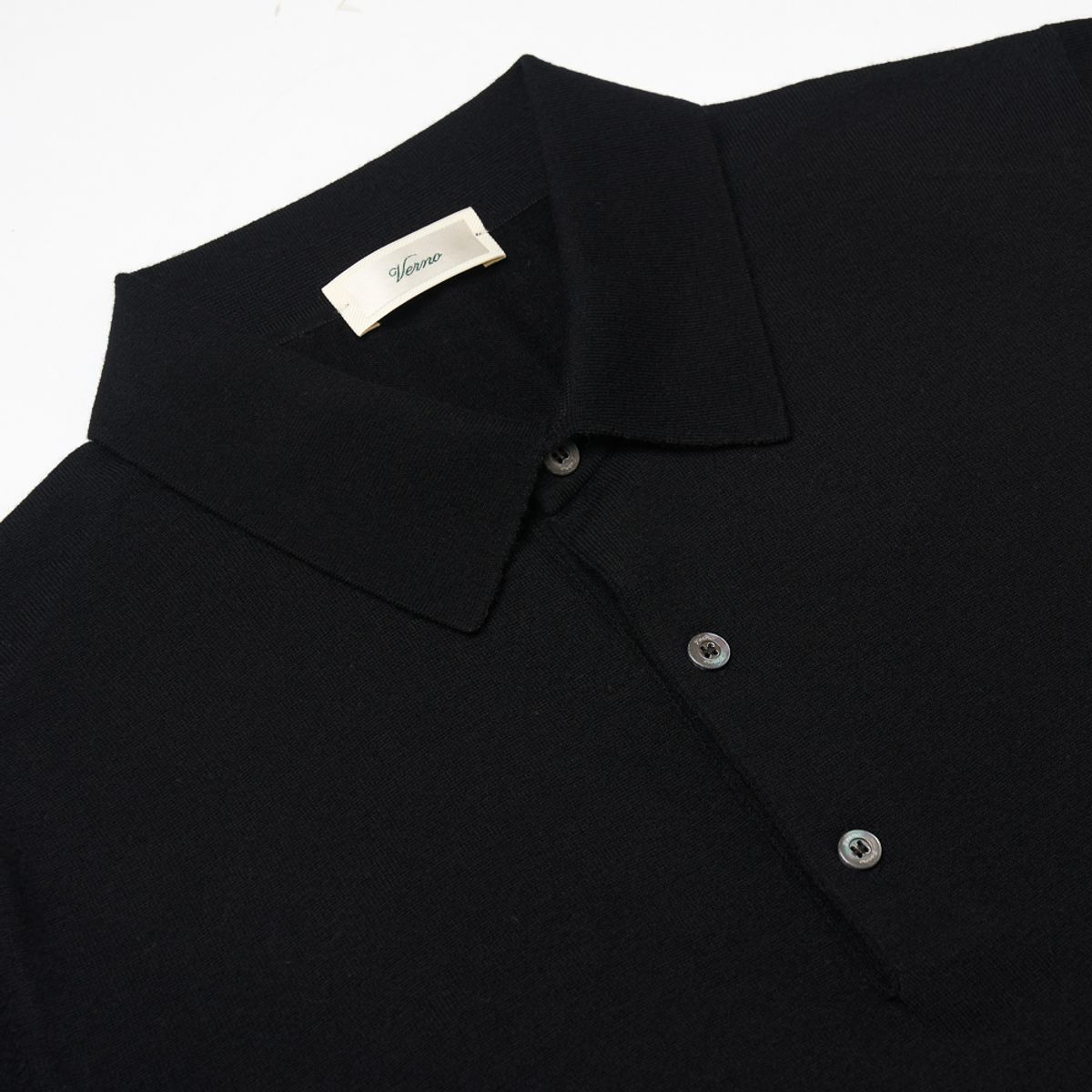 베르노(VERNO) 25SS Cashtouch Long Sleeve Polo Knit Black
