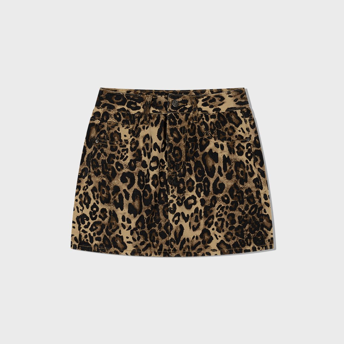 모아(MOAA) Leopard Print Mini Skirt (Pattern)