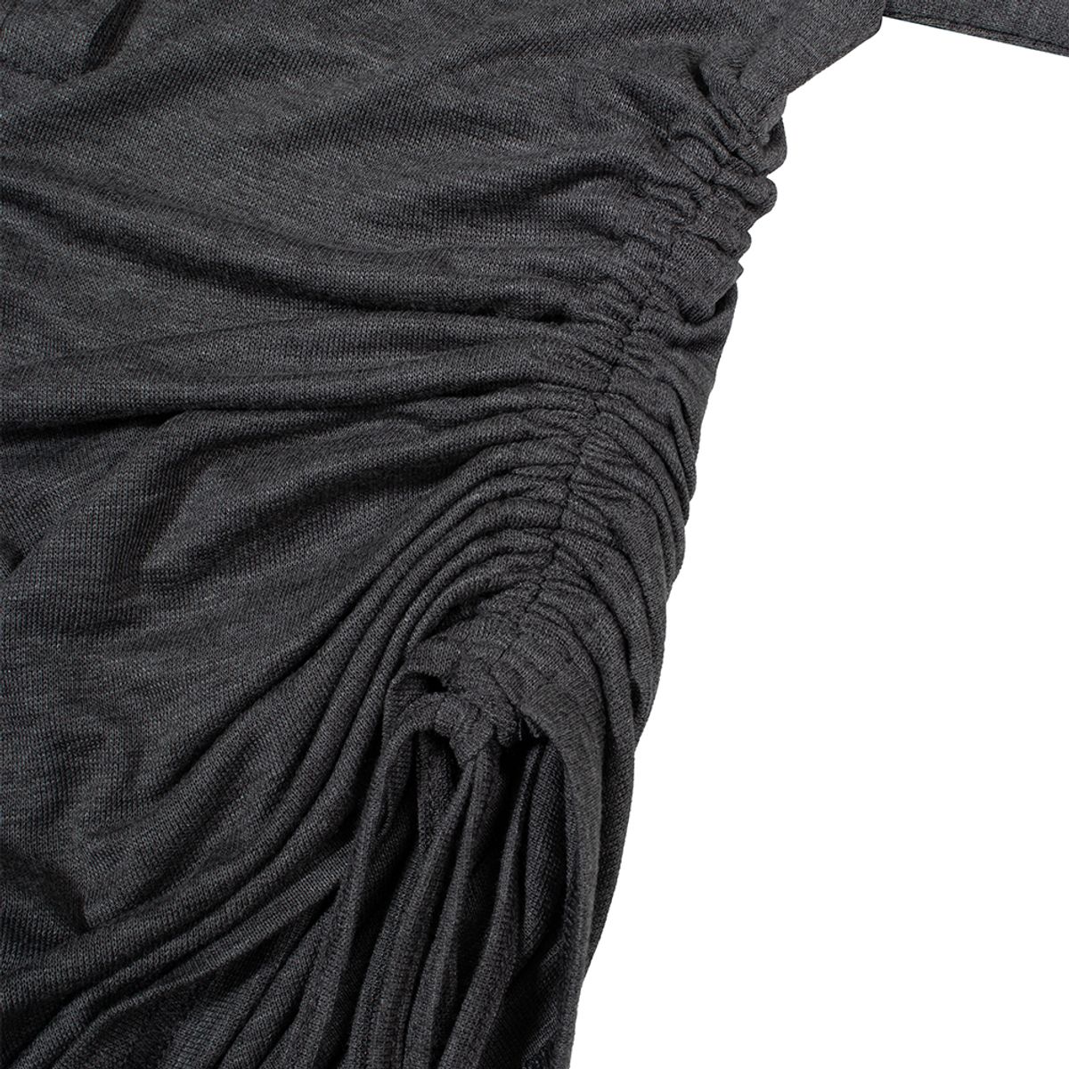 모아(MOAA) Hooded ring snap shirring top (GRAY)