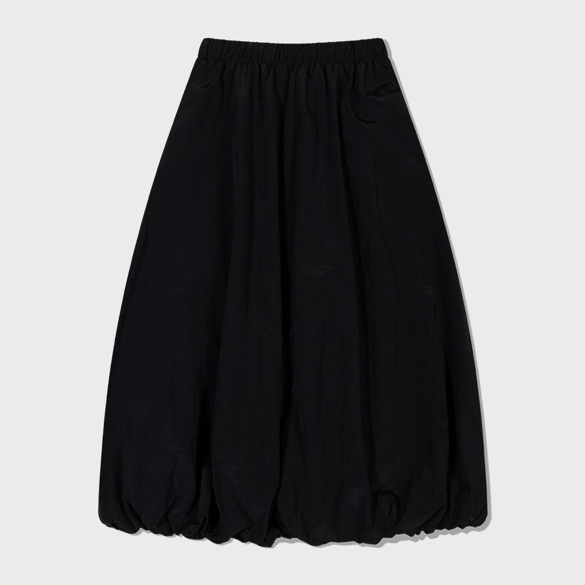 모아(MOAA) Balloon Hem Maxi Skirt (BLACK)