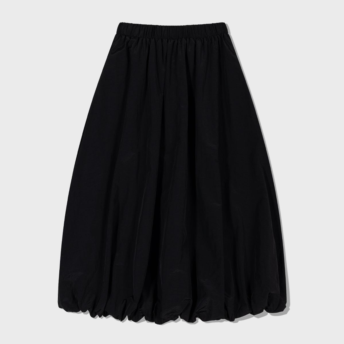 모아(MOAA) Balloon Hem Maxi Skirt (BLACK)