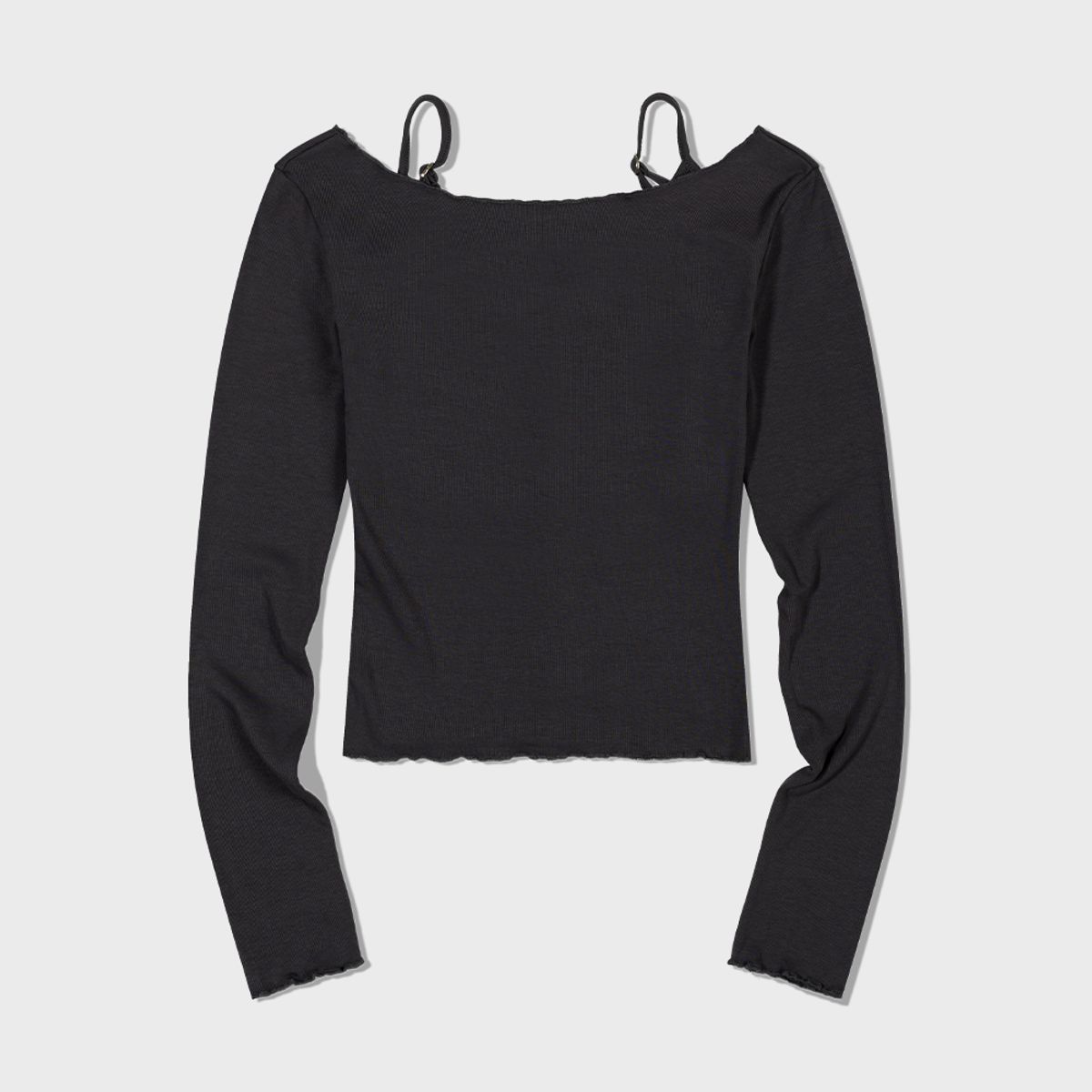 모아(MOAA) Layered Squar Neck Top (CHARCOAL) inner set