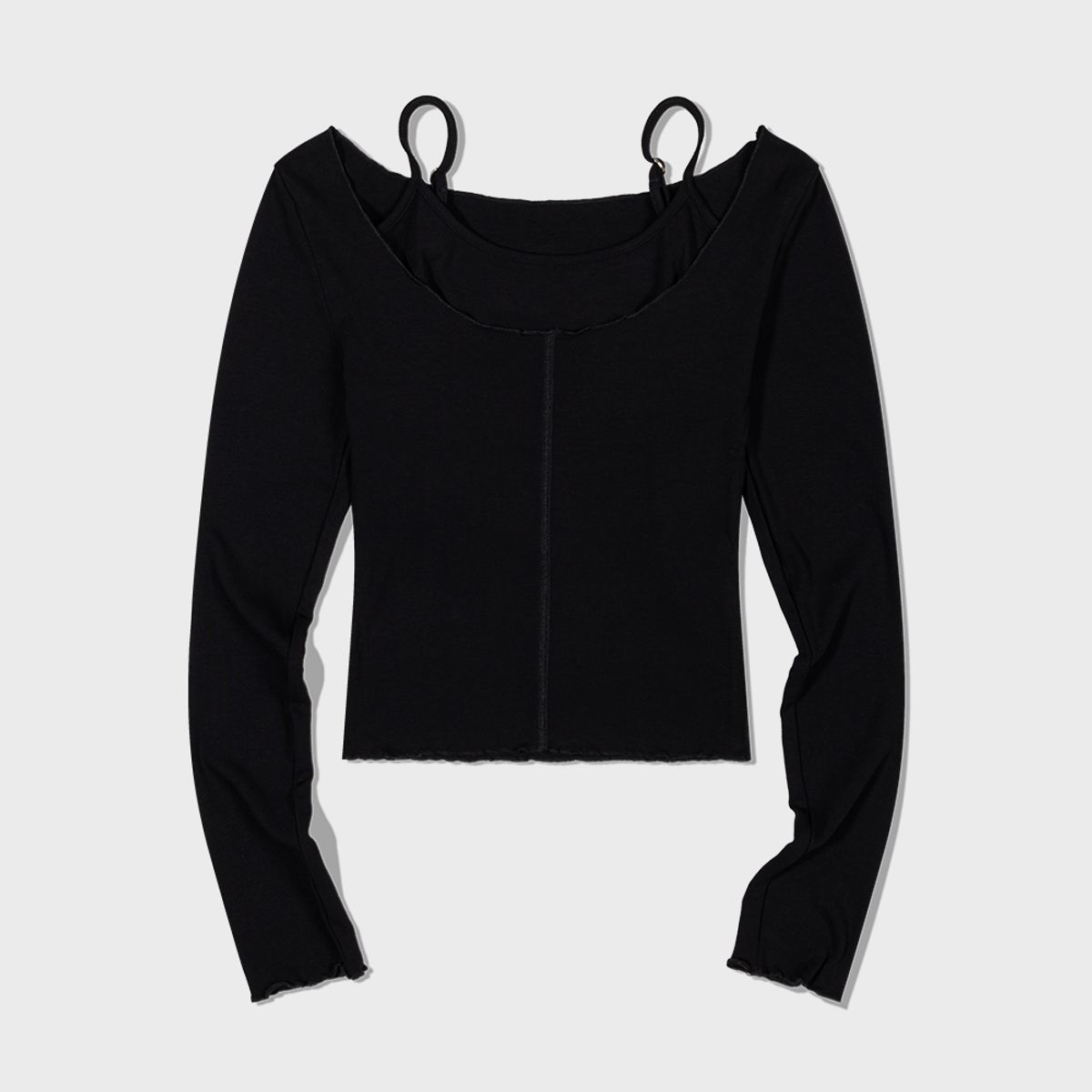 모아(MOAA) Layered Squar Neck Top (BLACK)) inner set