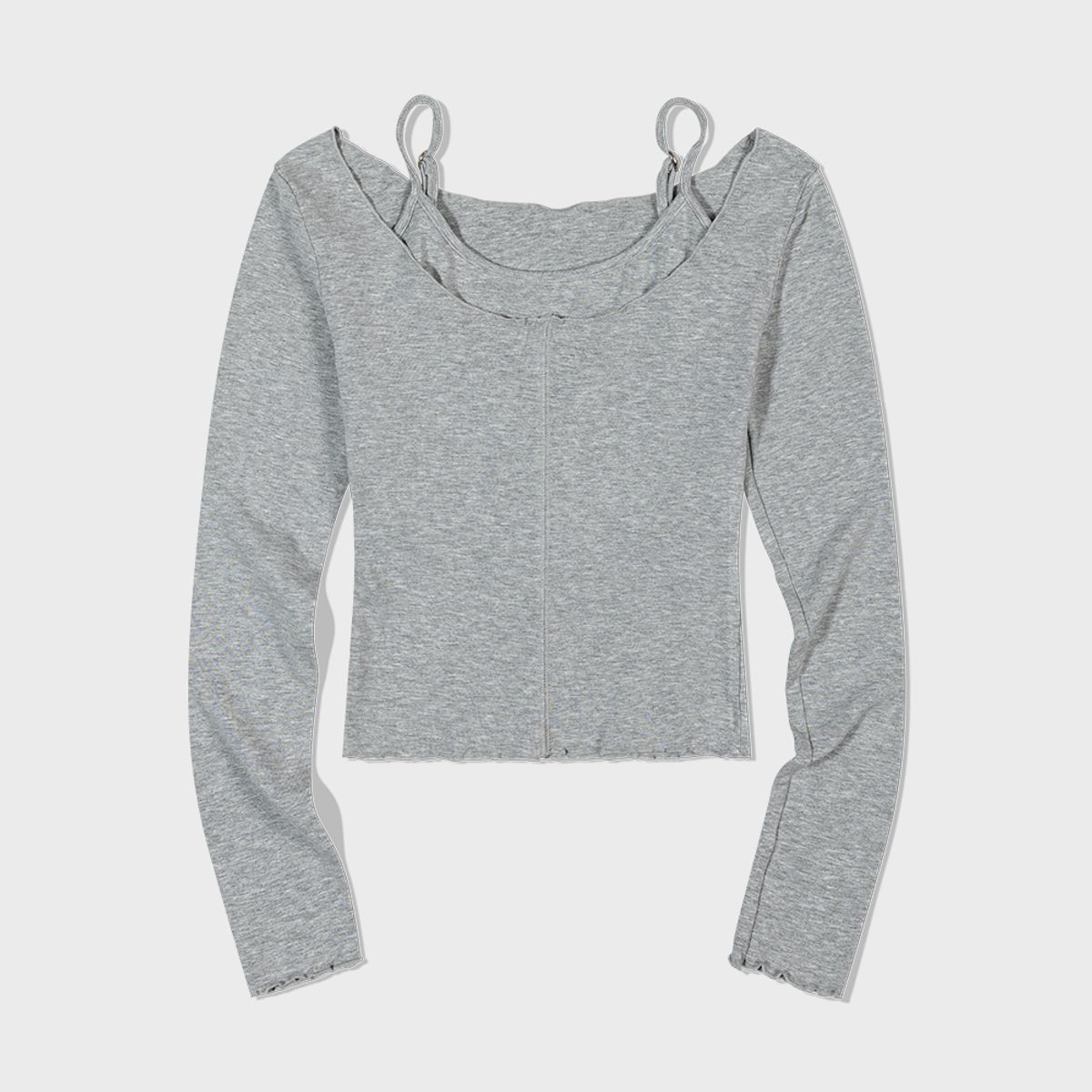 모아(MOAA) Layered Squar Neck Top (GRAY) inner set