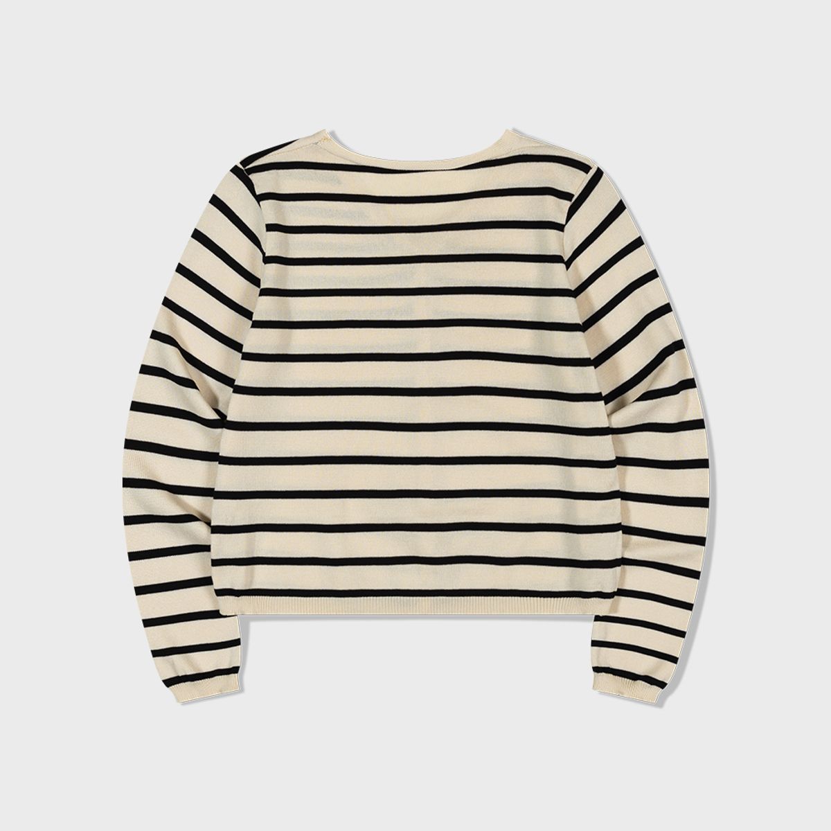 모아(MOAA) Striped Cropped Button Cardigan (IVORY) inner set